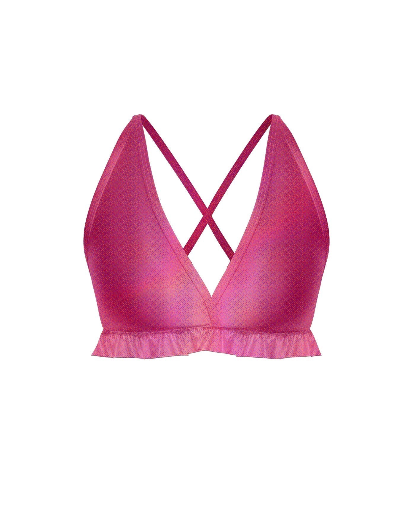 Hologram V Bra with Ruffles