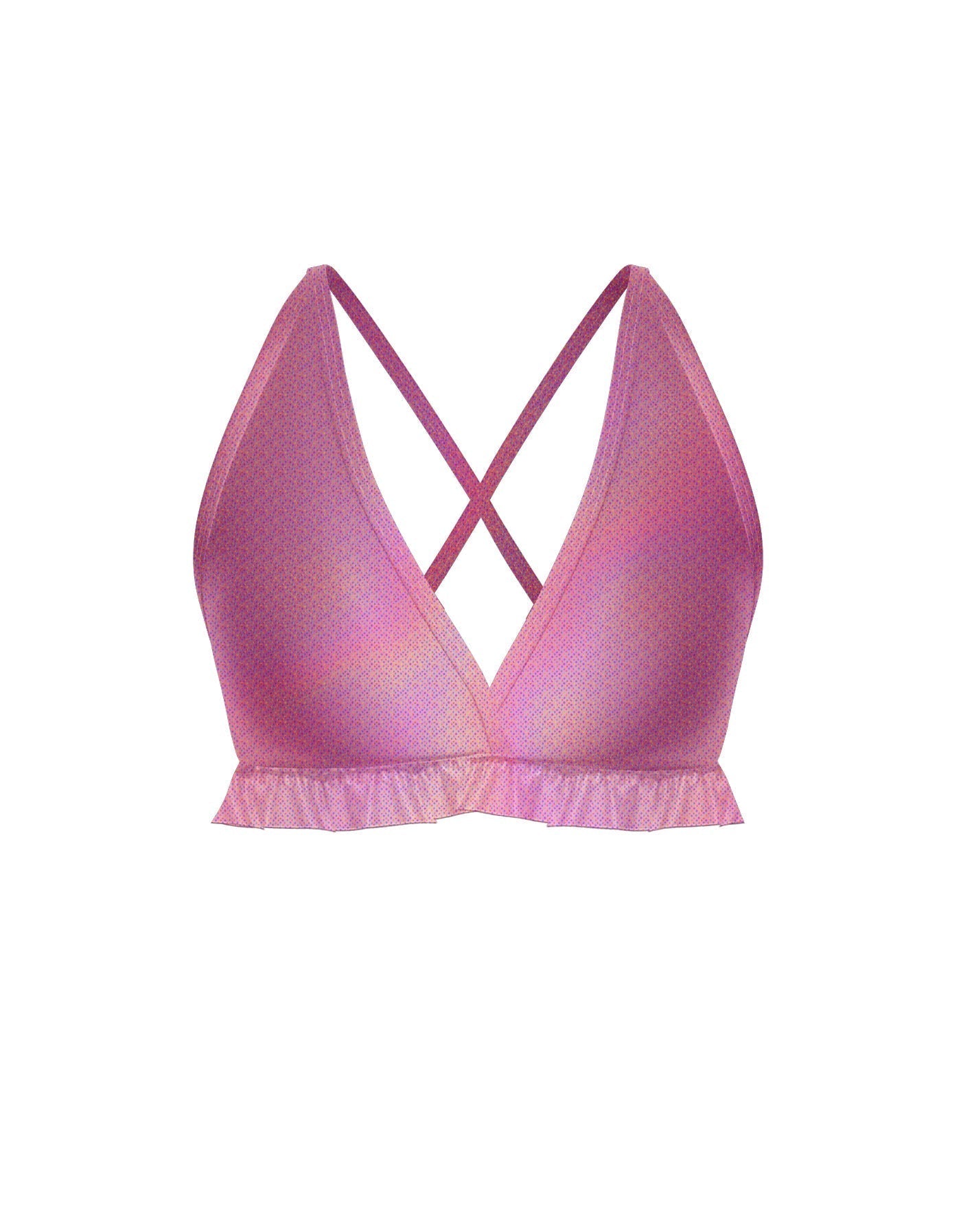 Hologram V Bra with Ruffles