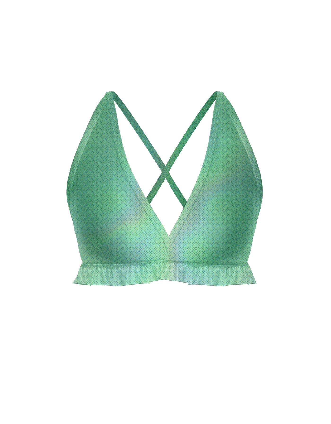 Hologram V Bra with Ruffles