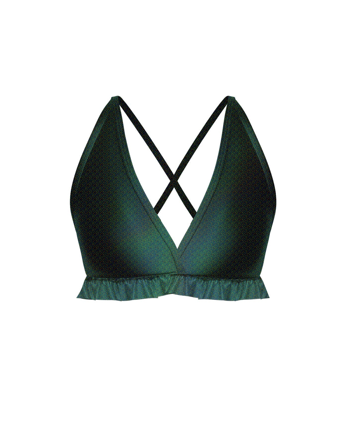 Hologram V Bra with Ruffles