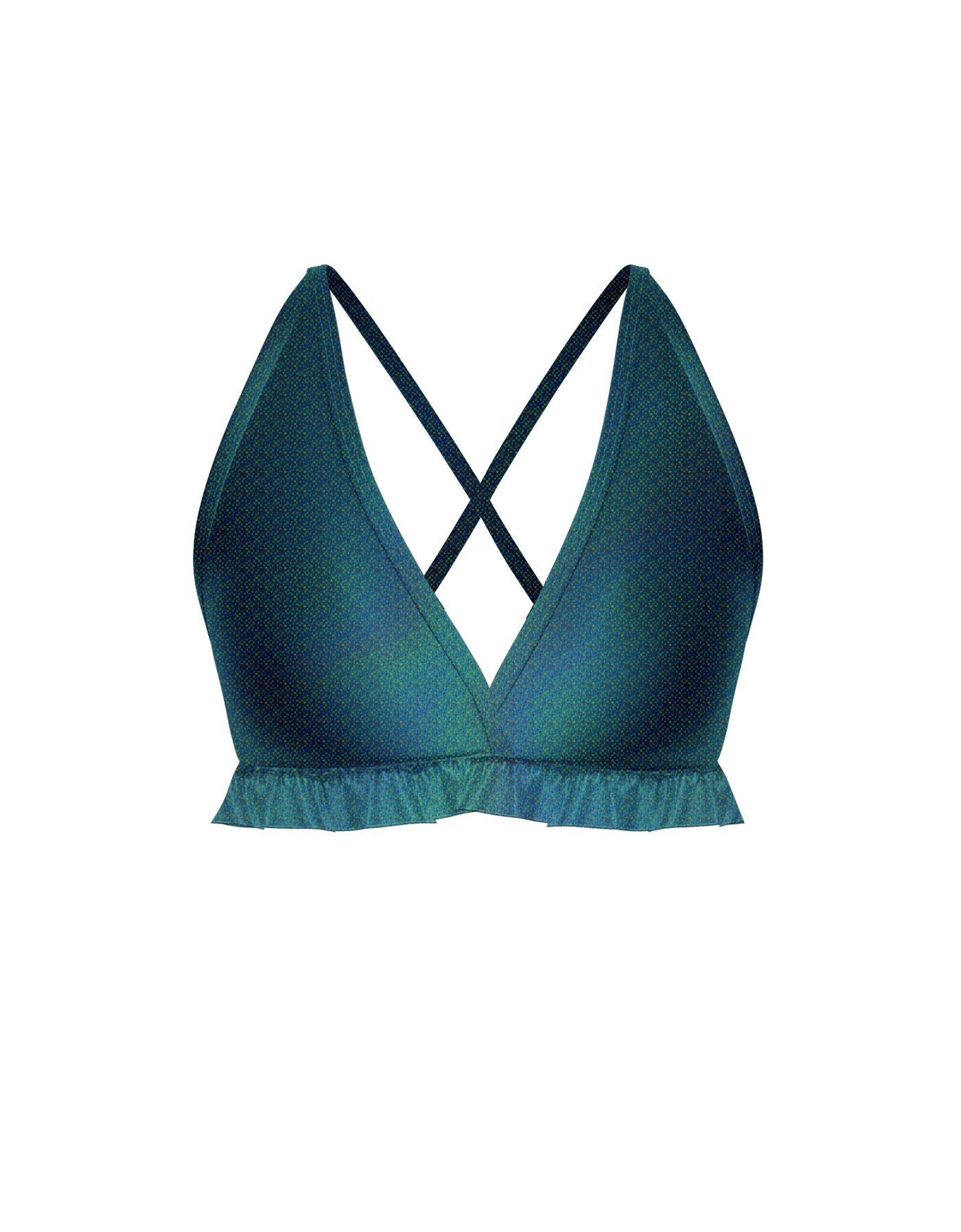 Hologram V Bra with Ruffles