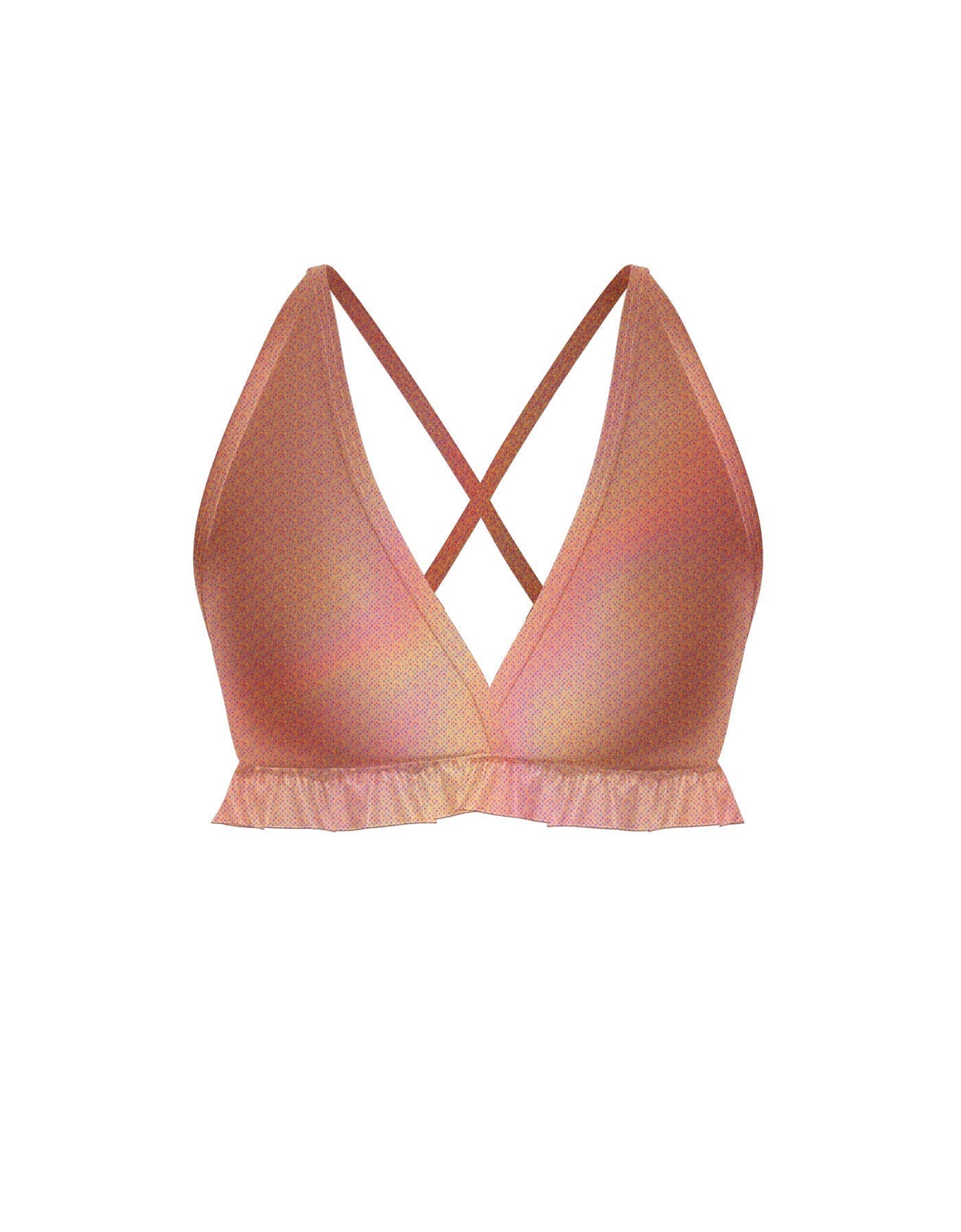 Hologram V Bra with Ruffles