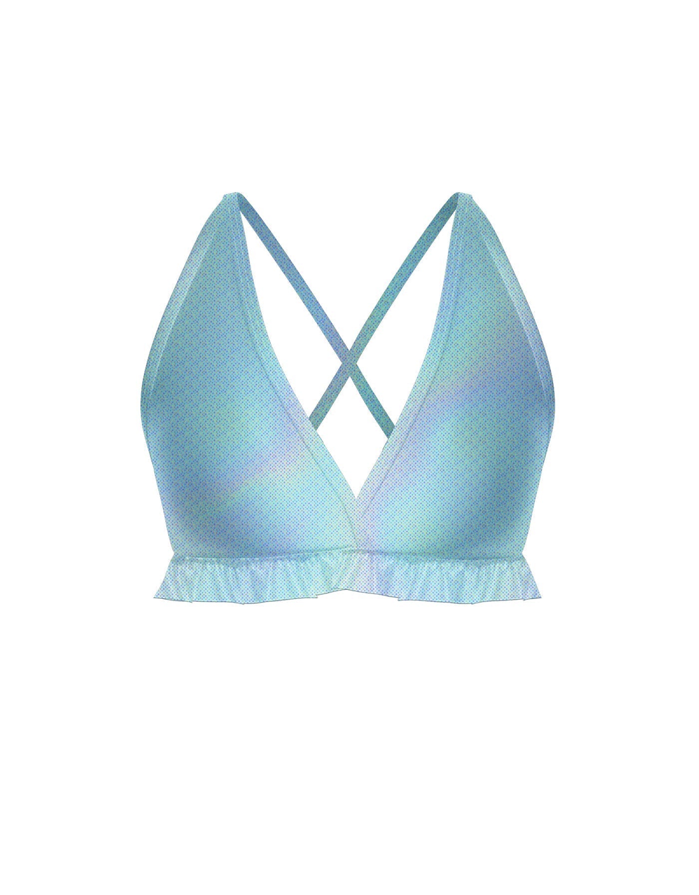 Hologram V Bra with Ruffles