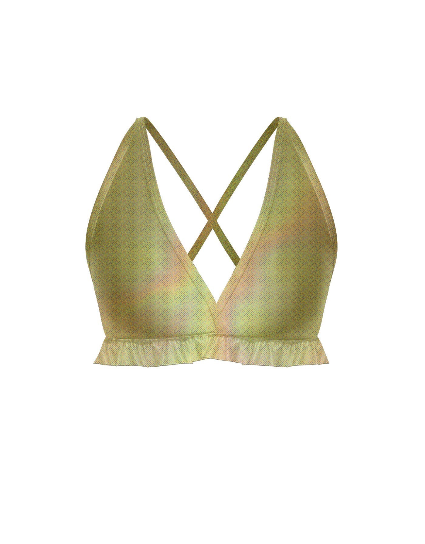 Hologram V Bra with Ruffles