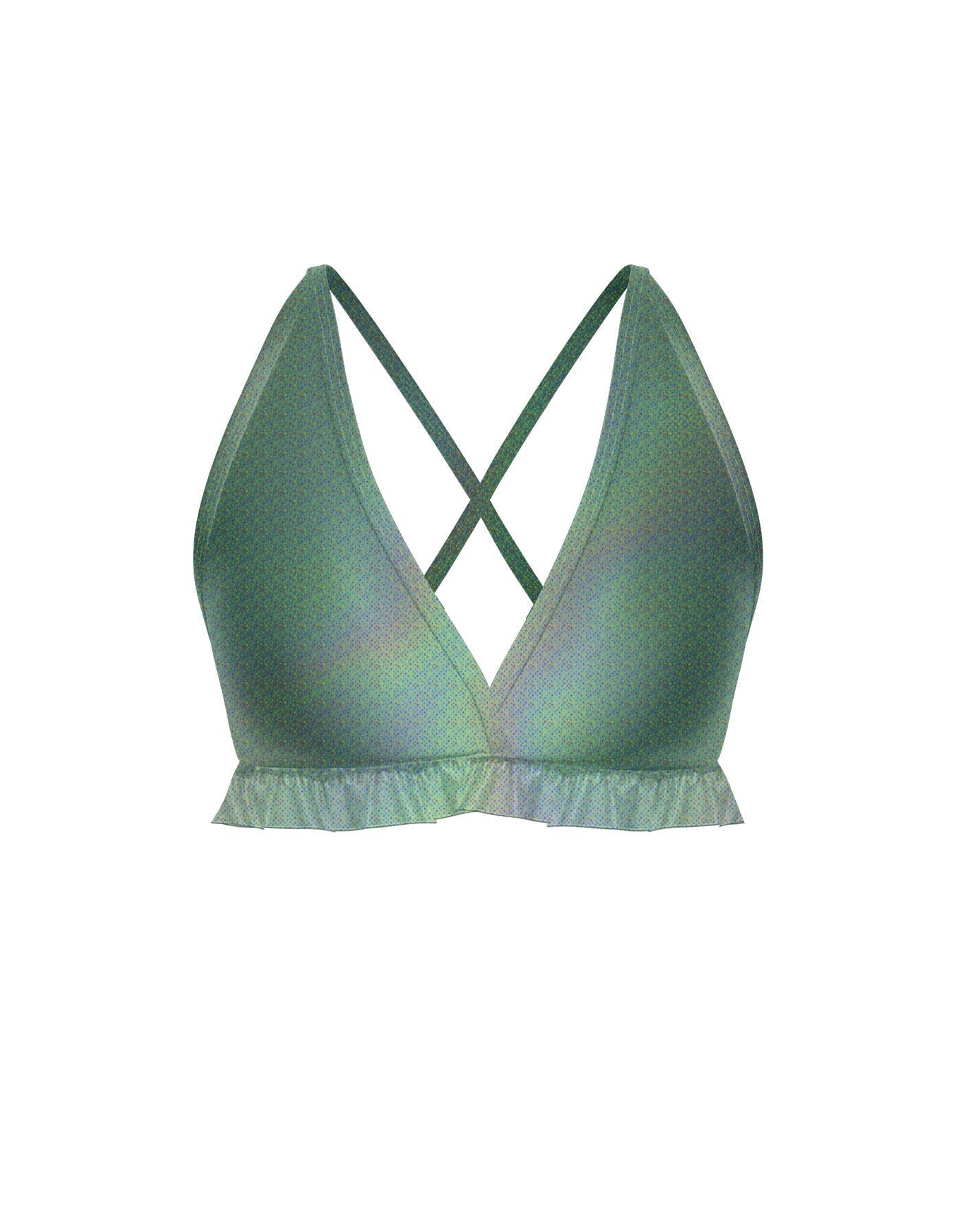 Hologram V Bra with Ruffles