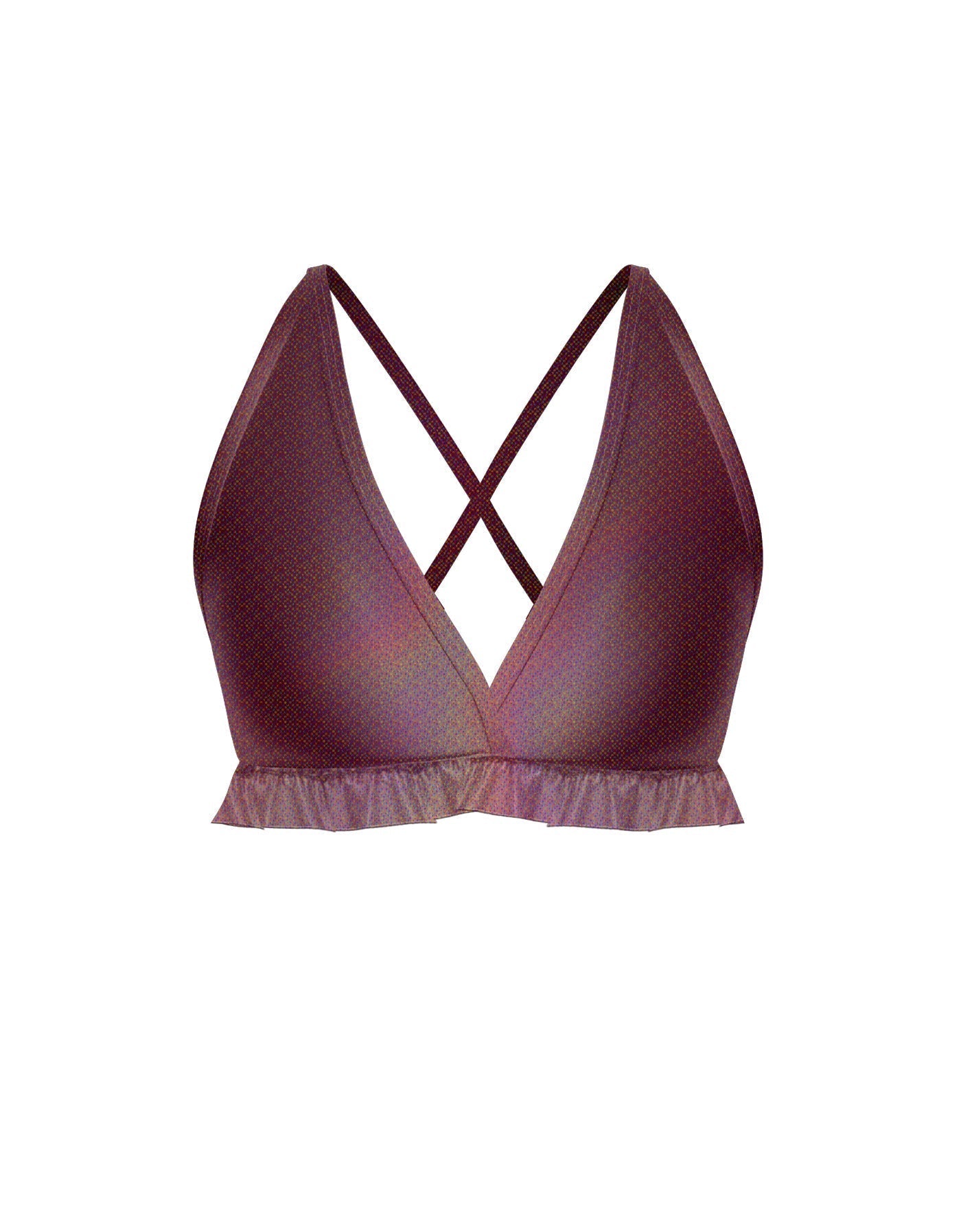Hologram V Bra with Ruffles