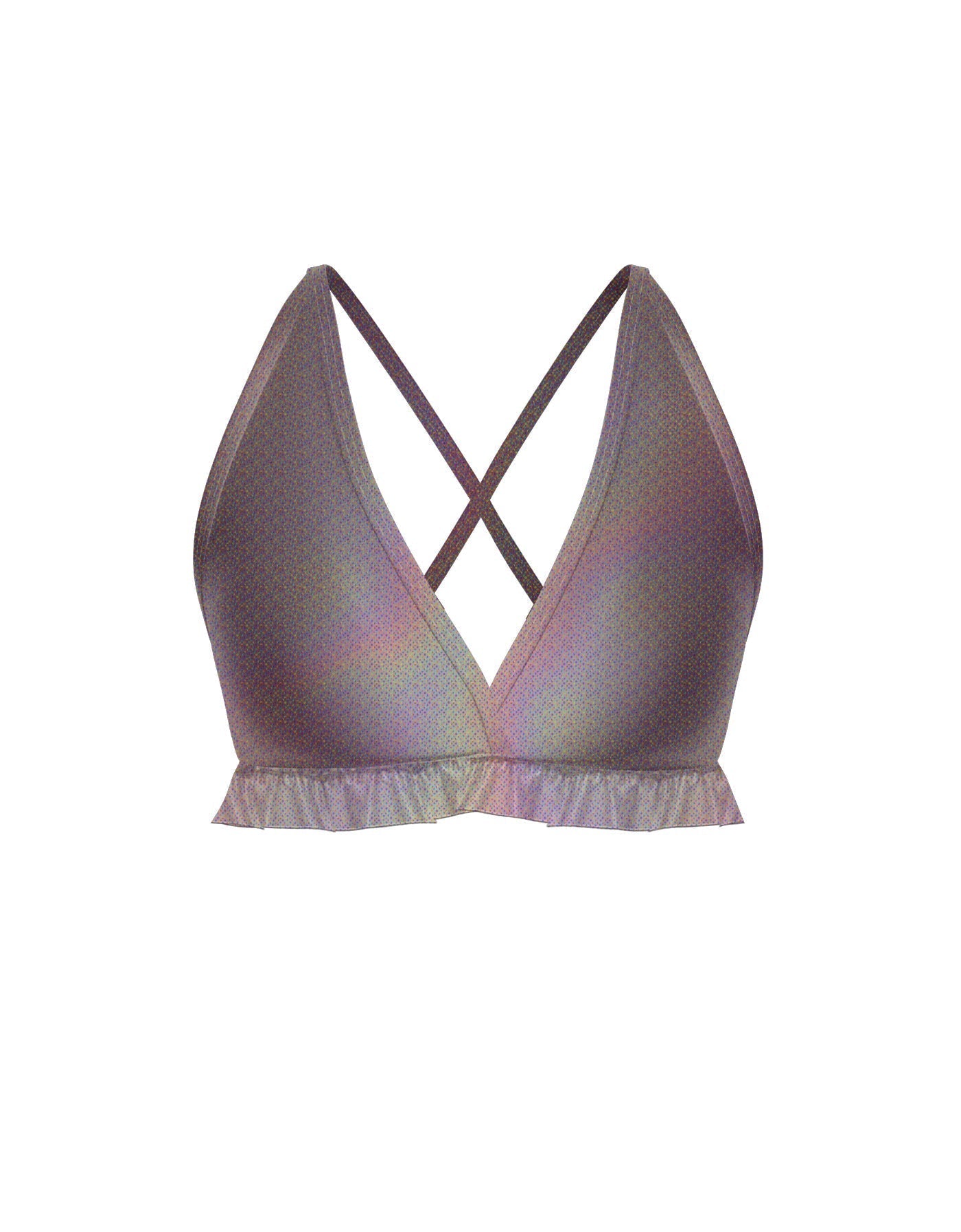 Hologram V Bra with Ruffles
