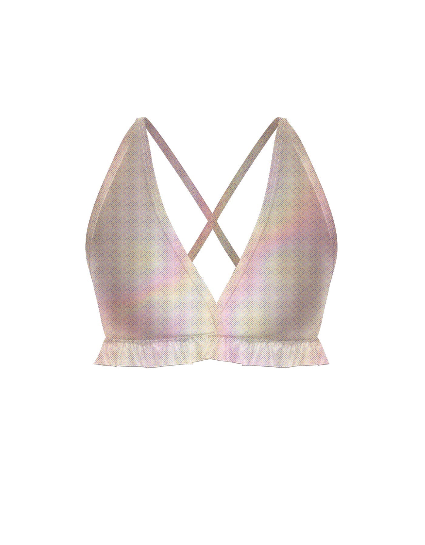 Hologram V Bra with Ruffles