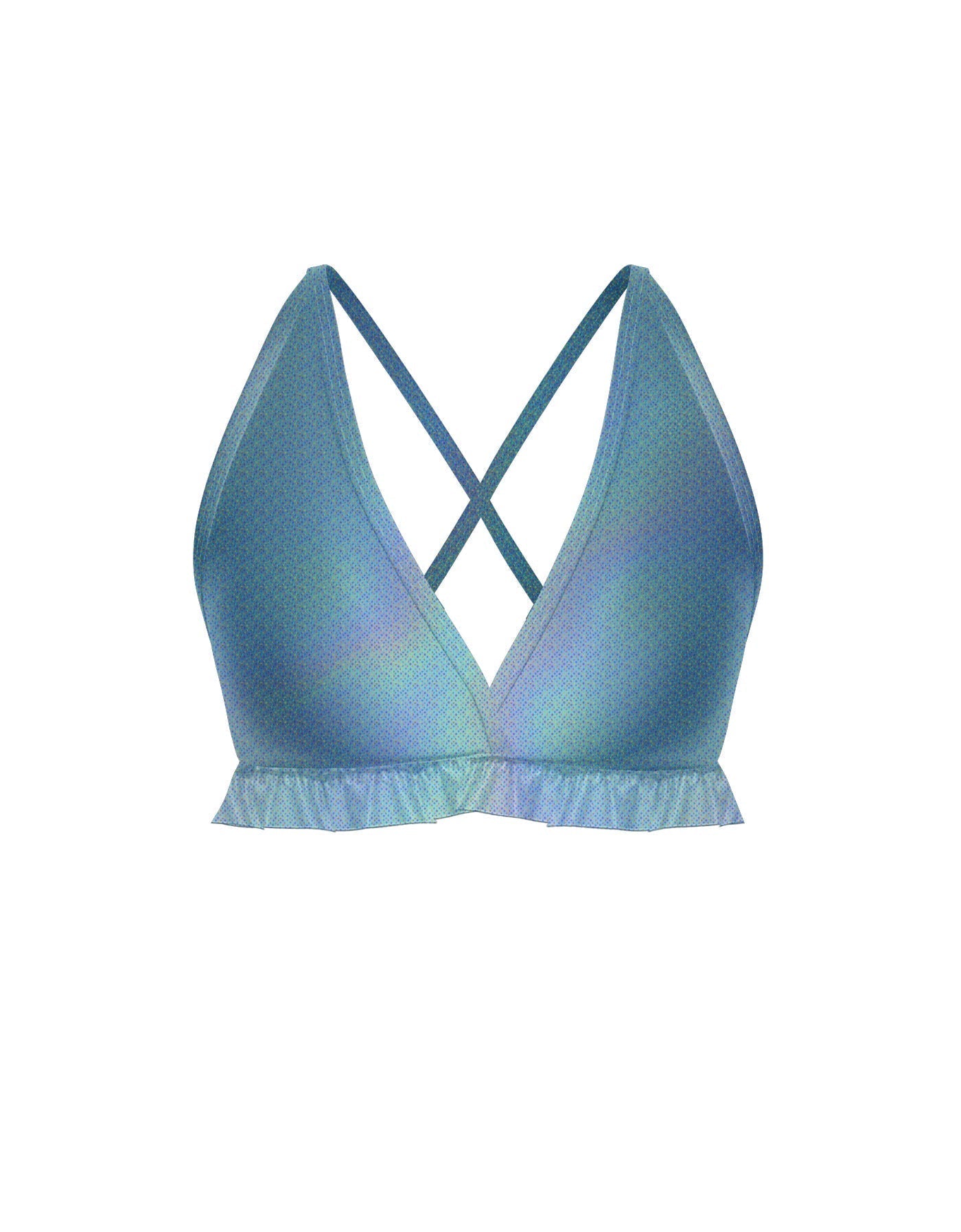 Hologram V Bra with Ruffles