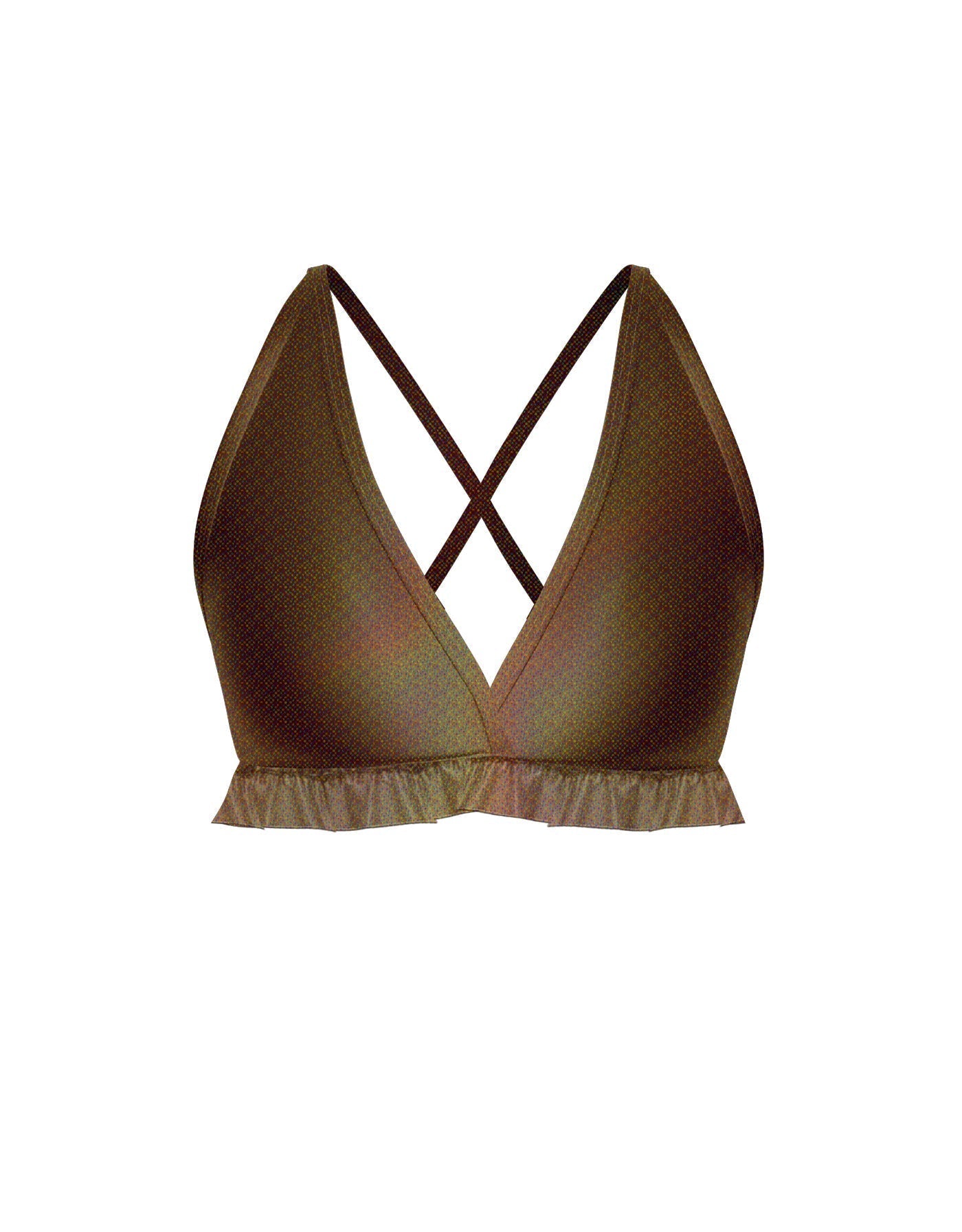 Hologram V Bra with Ruffles