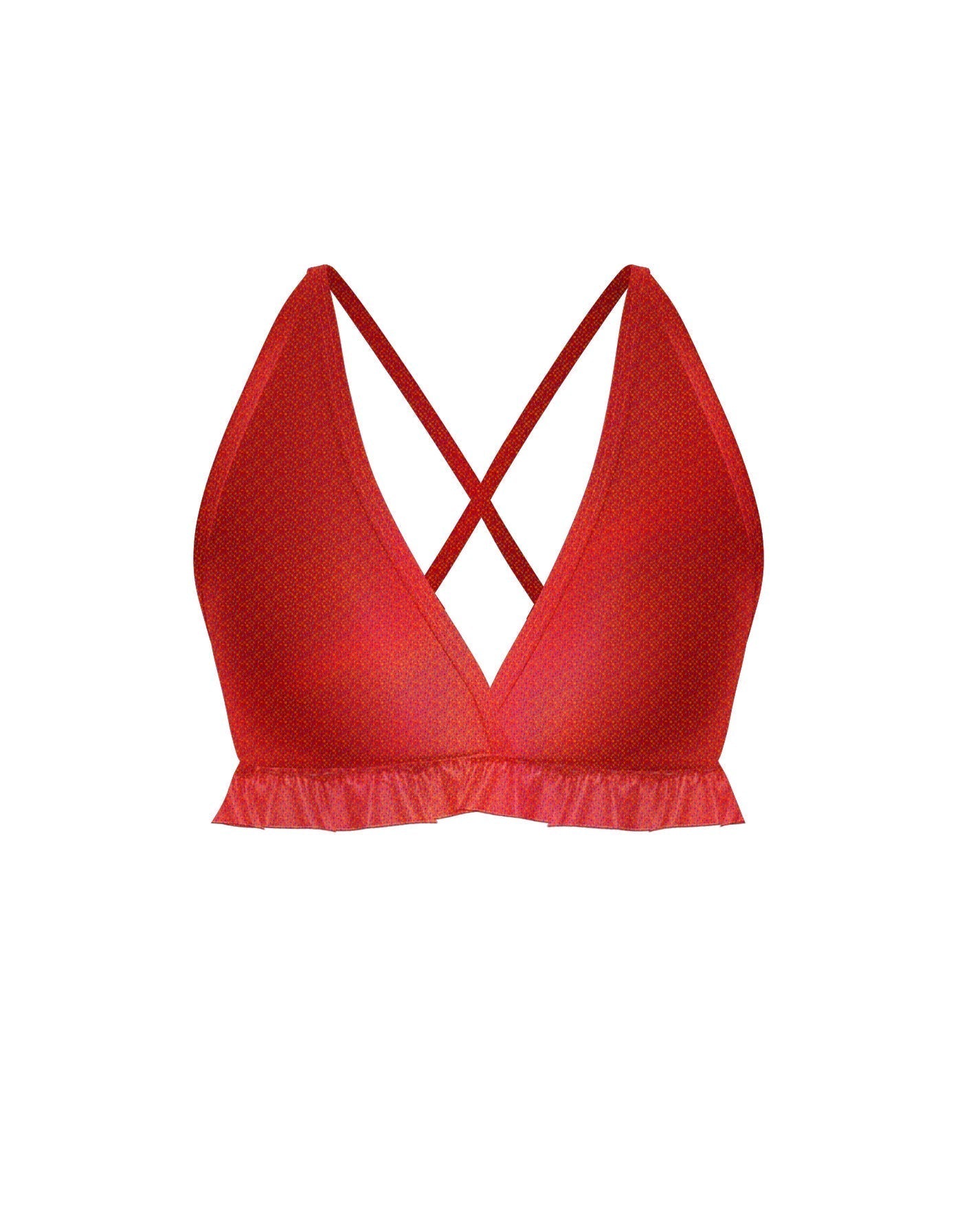 Hologram V Bra with Ruffles