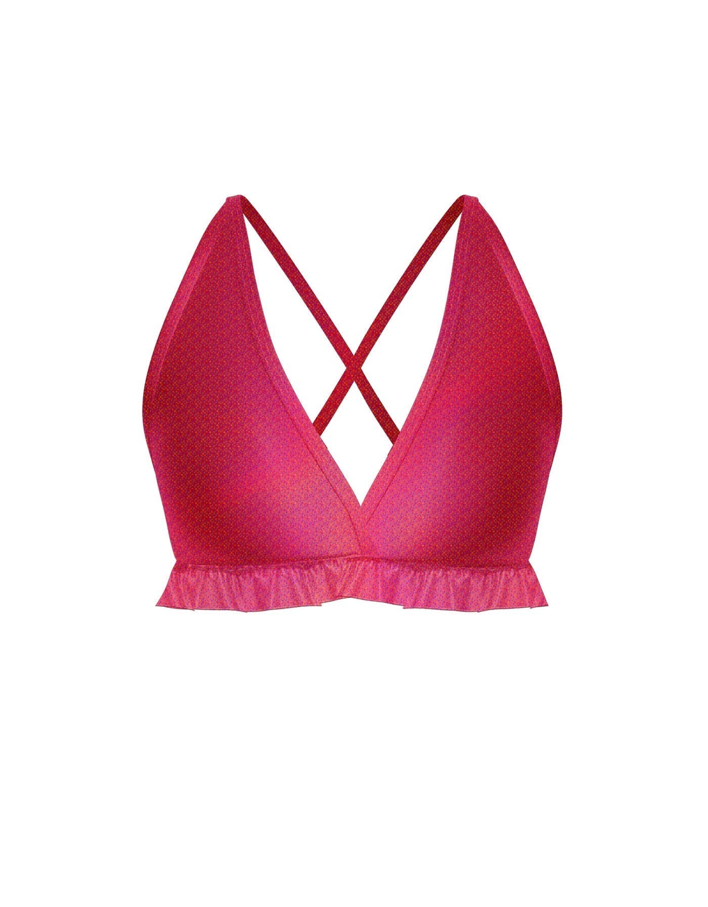 Hologram V Bra with Ruffles