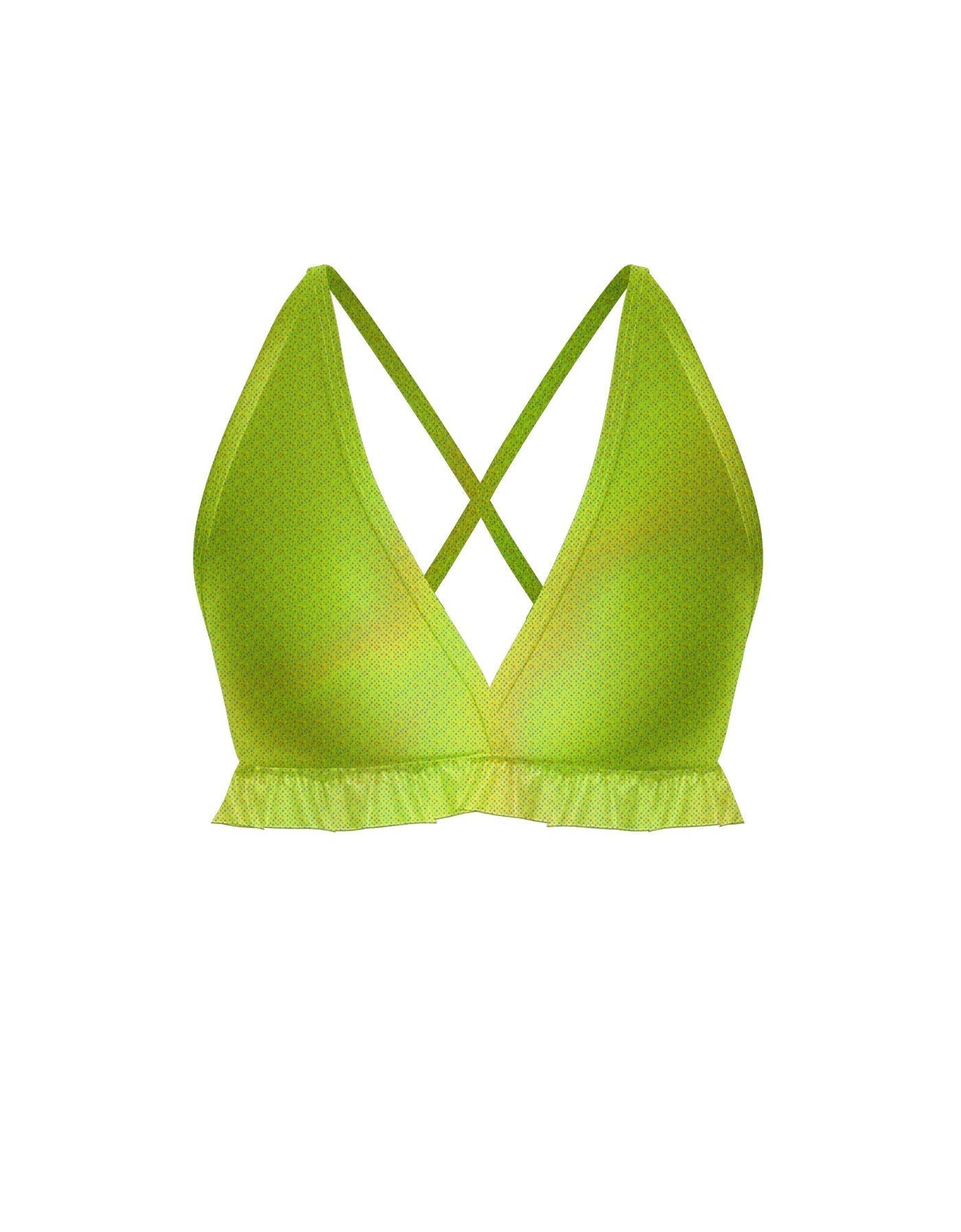 Hologram V Bra with Ruffles