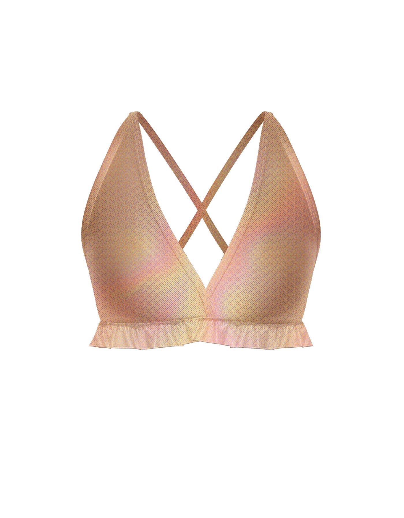 Hologram V Bra with Ruffles
