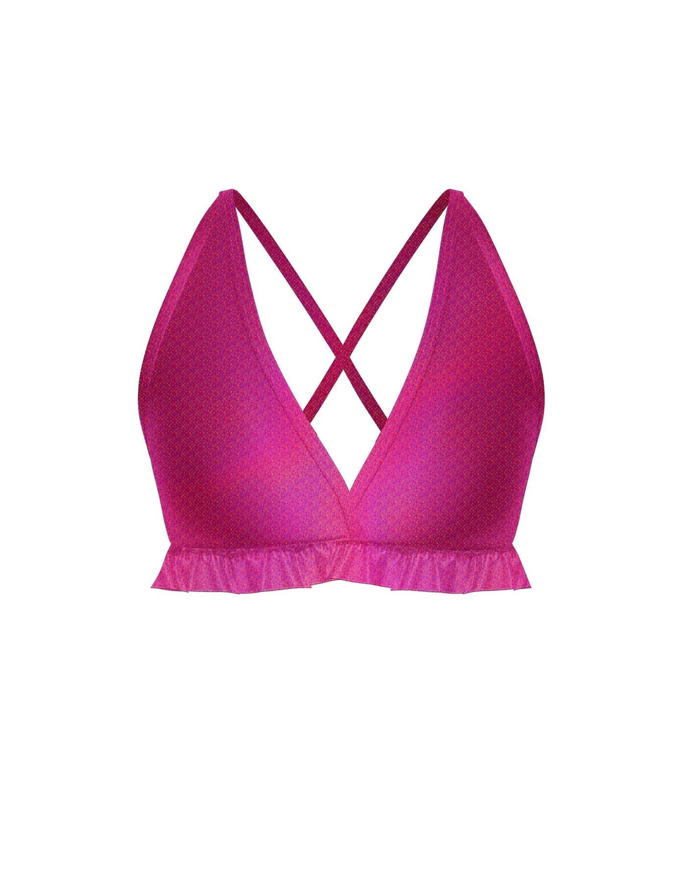 Hologram V Bra with Ruffles
