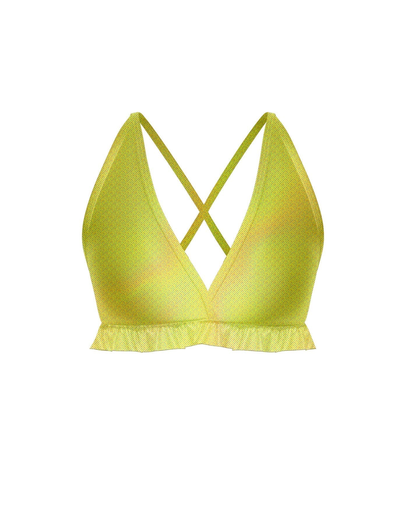 Hologram V Bra with Ruffles