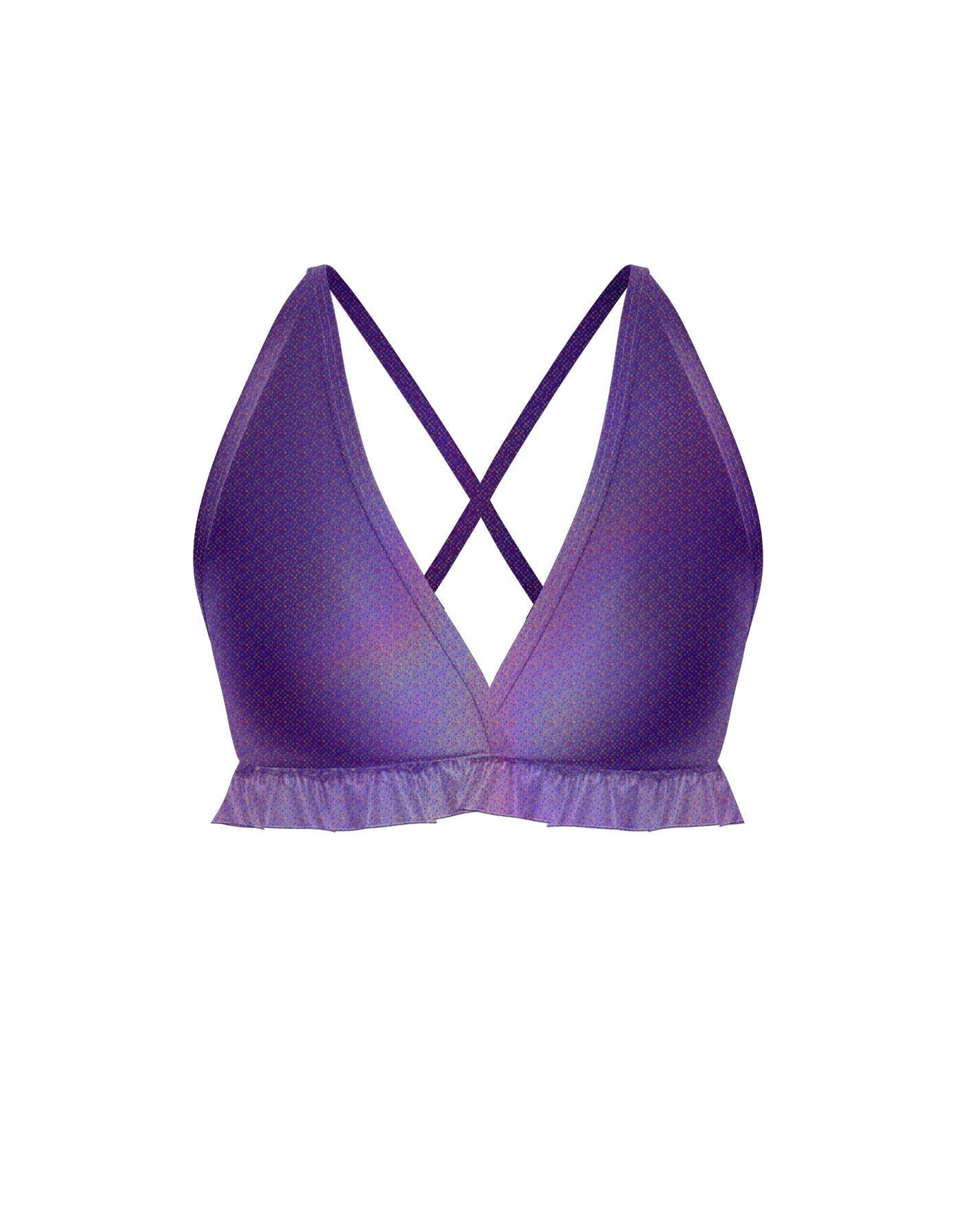 Hologram V Bra with Ruffles
