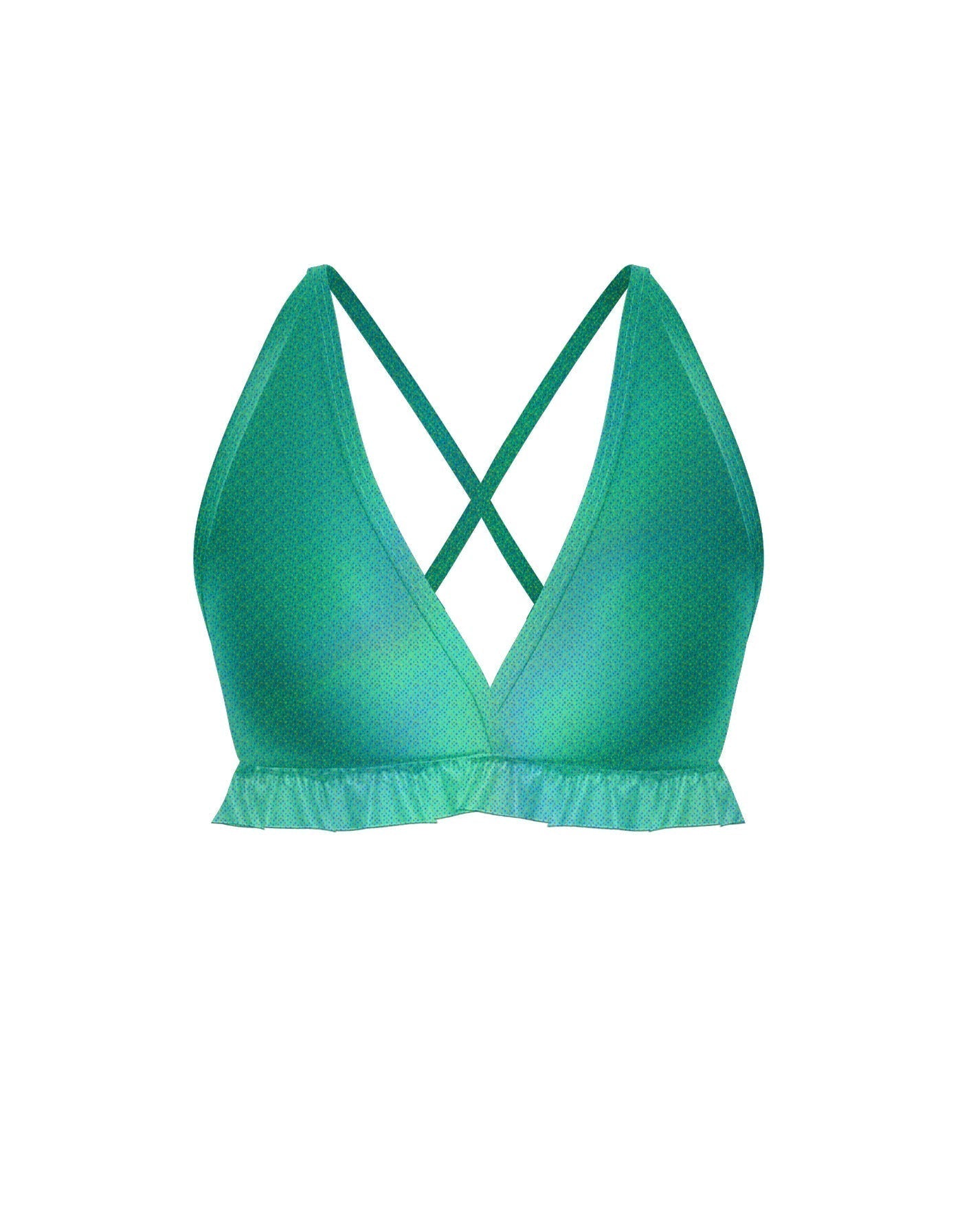 Hologram V Bra with Ruffles