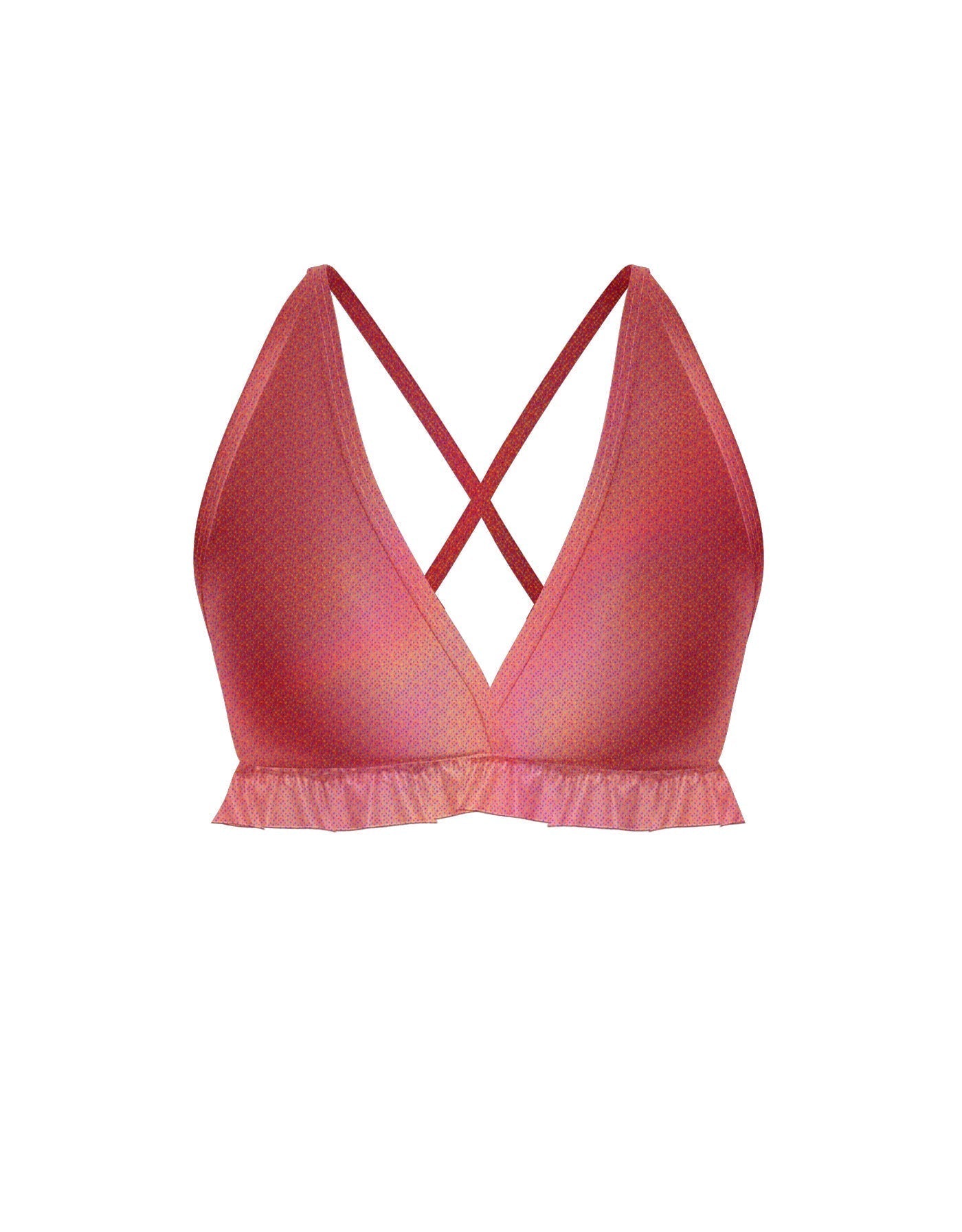 Hologram V Bra with Ruffles