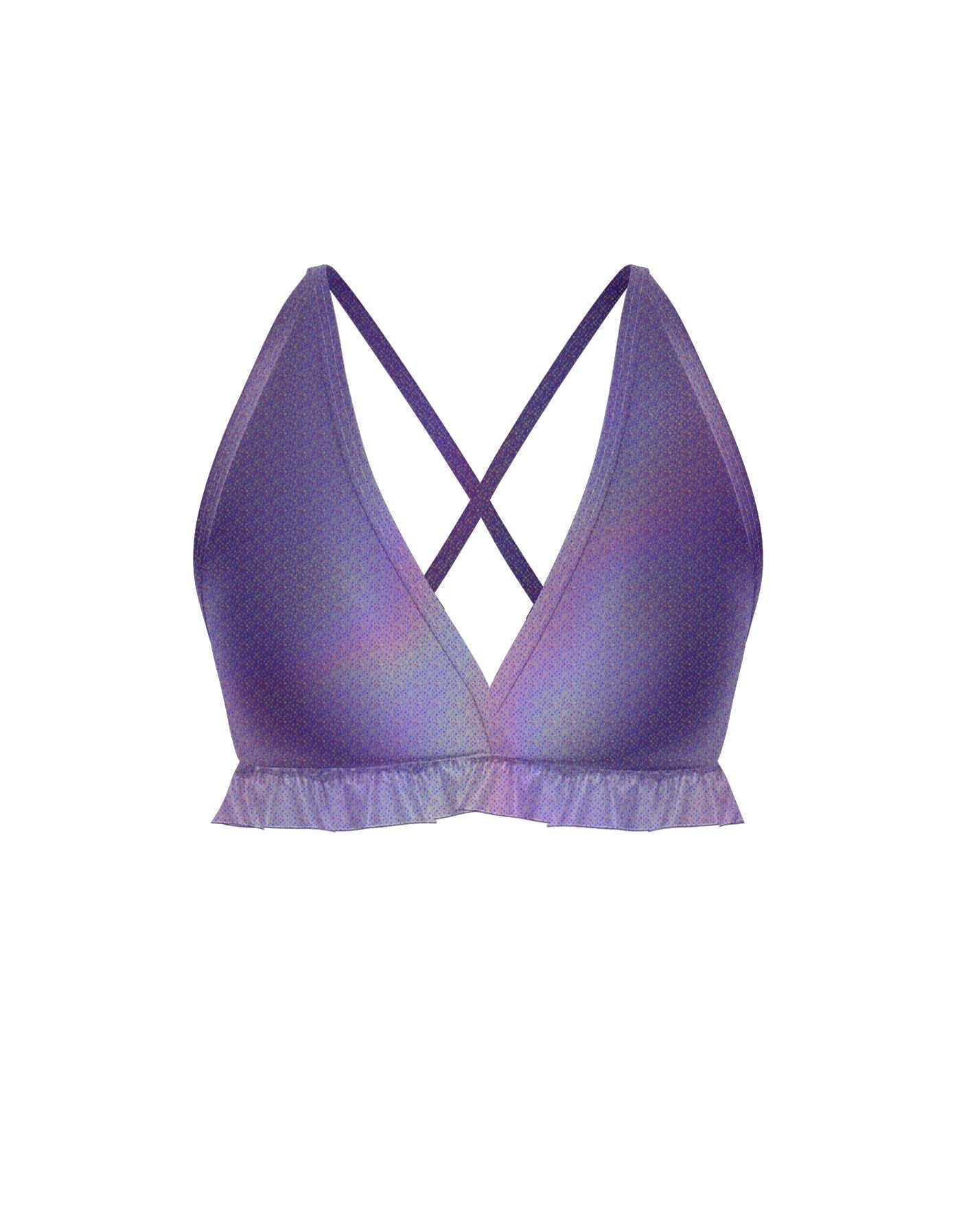 Hologram V Bra with Ruffles