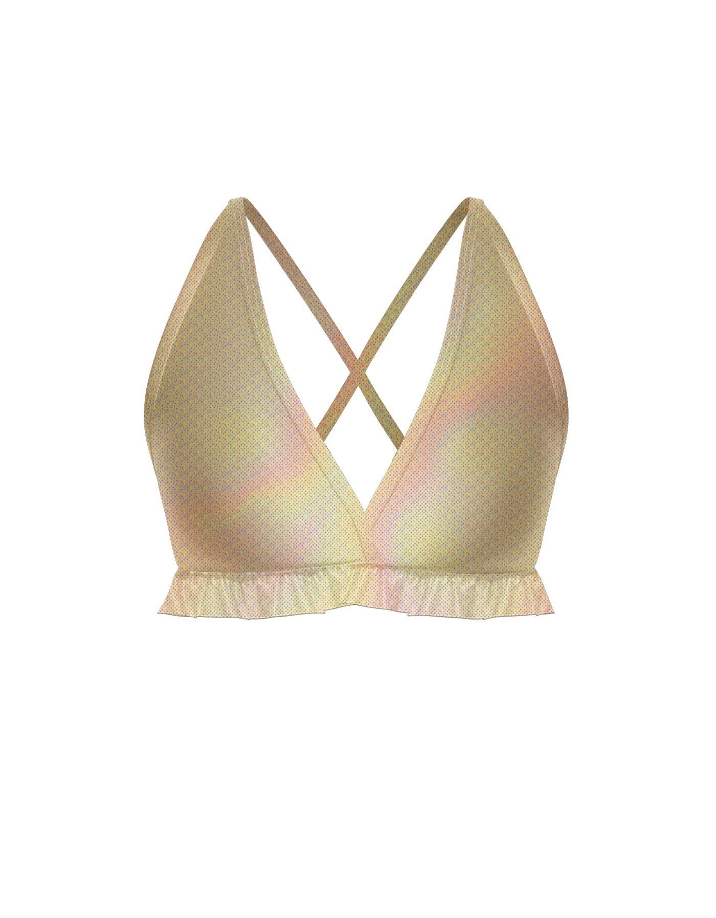Hologram V Bra with Ruffles