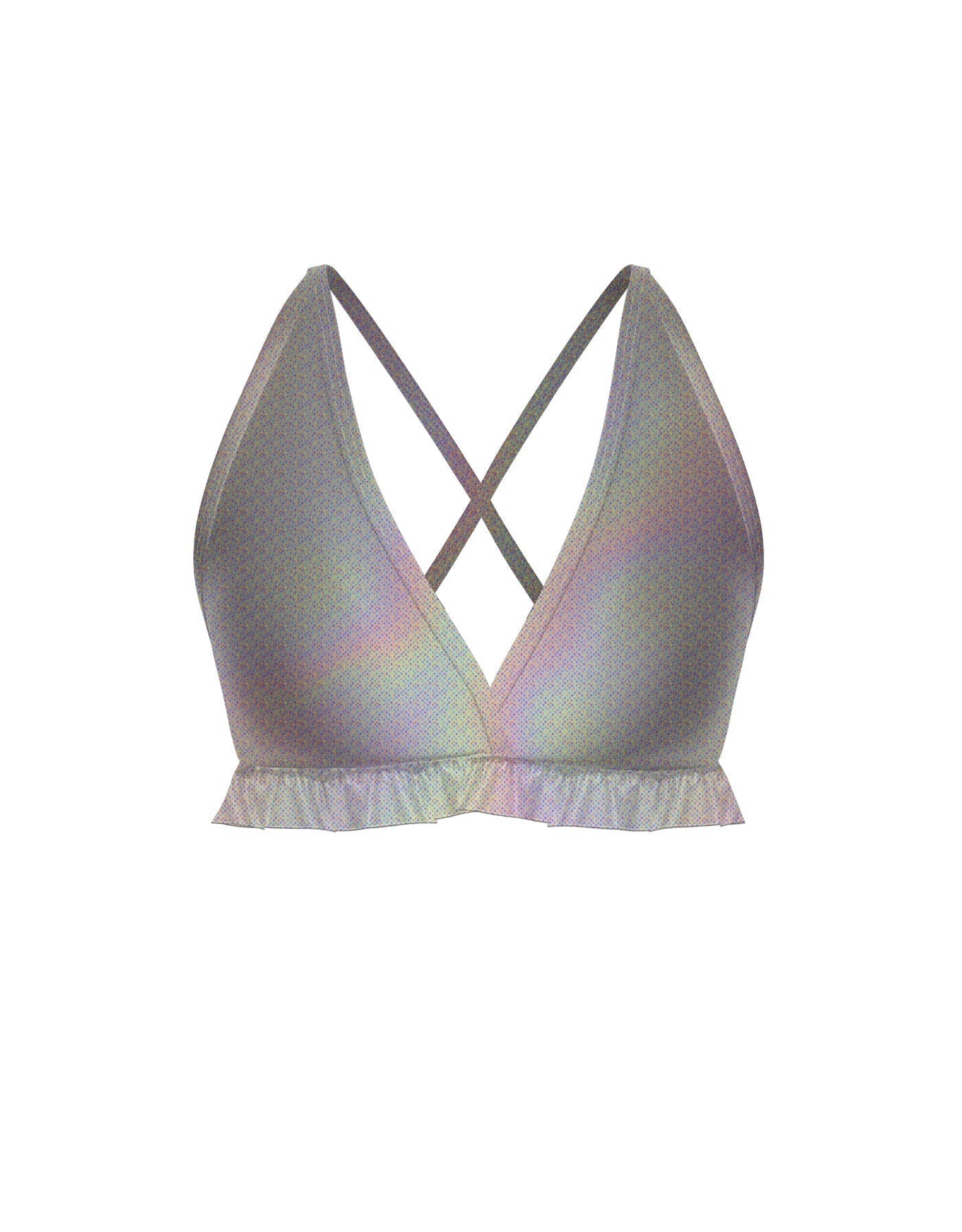 Hologram V Bra with Ruffles