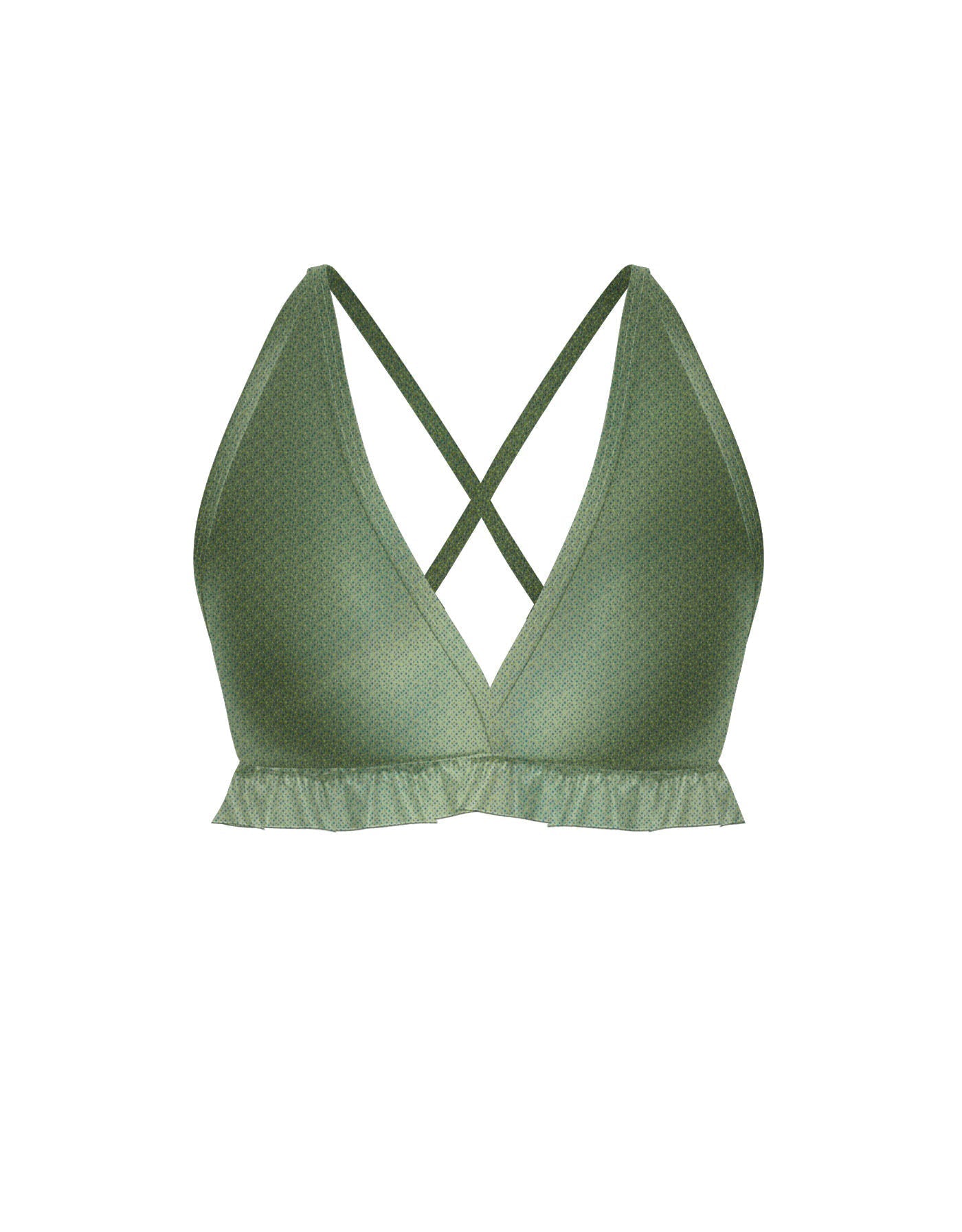 Hologram V Bra with Ruffles