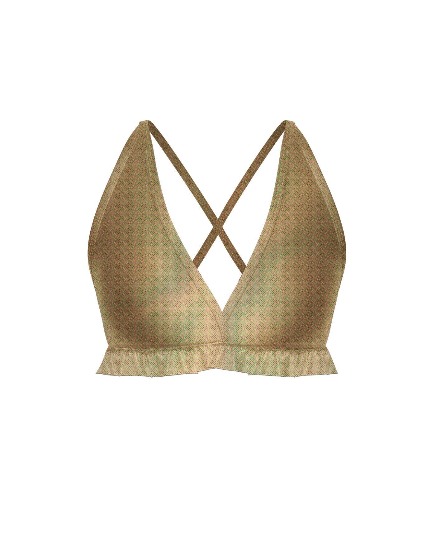 Hologram V Bra with Ruffles