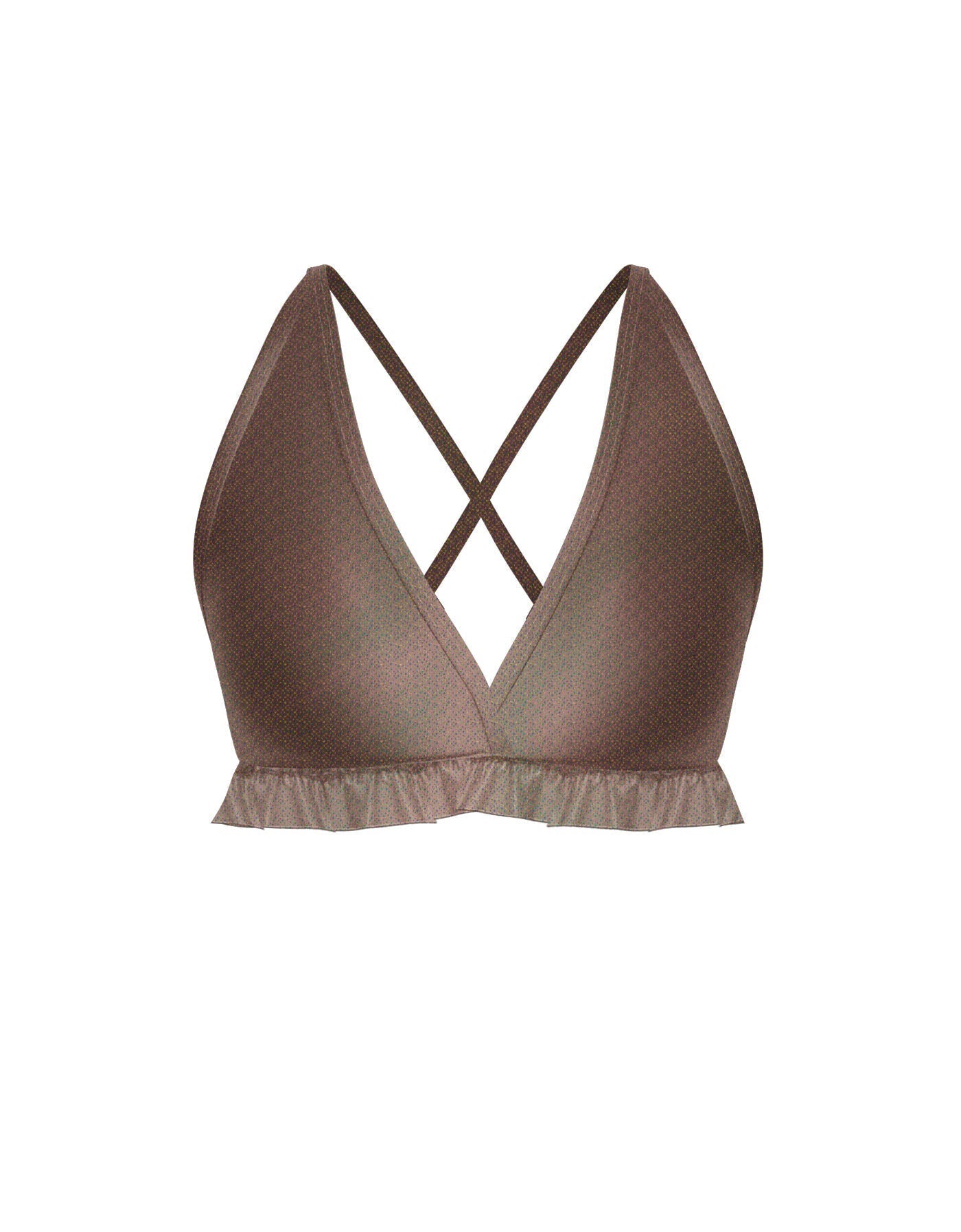 Hologram V Bra with Ruffles