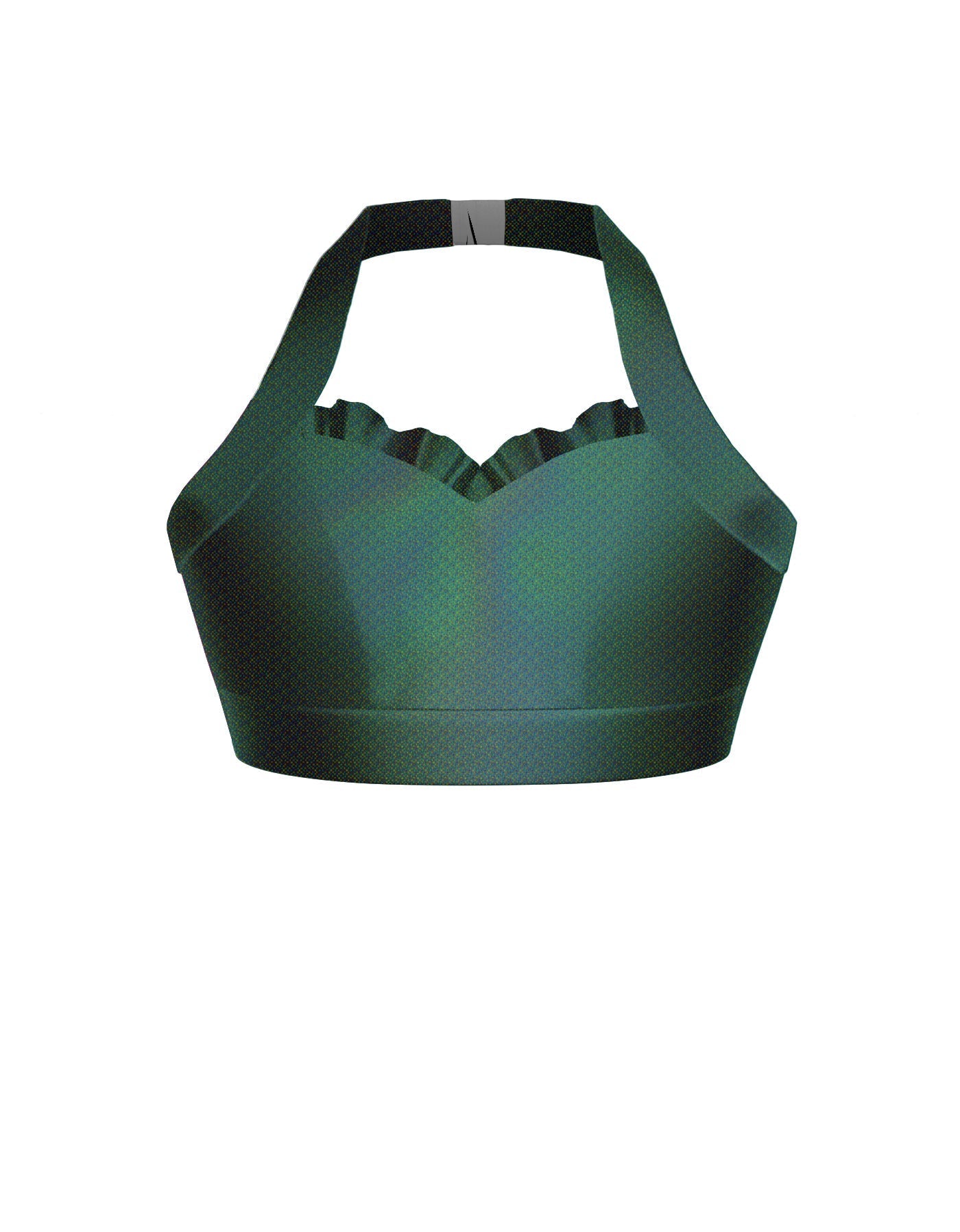 Hologram Halter Sweetheart Bra with Ruffle