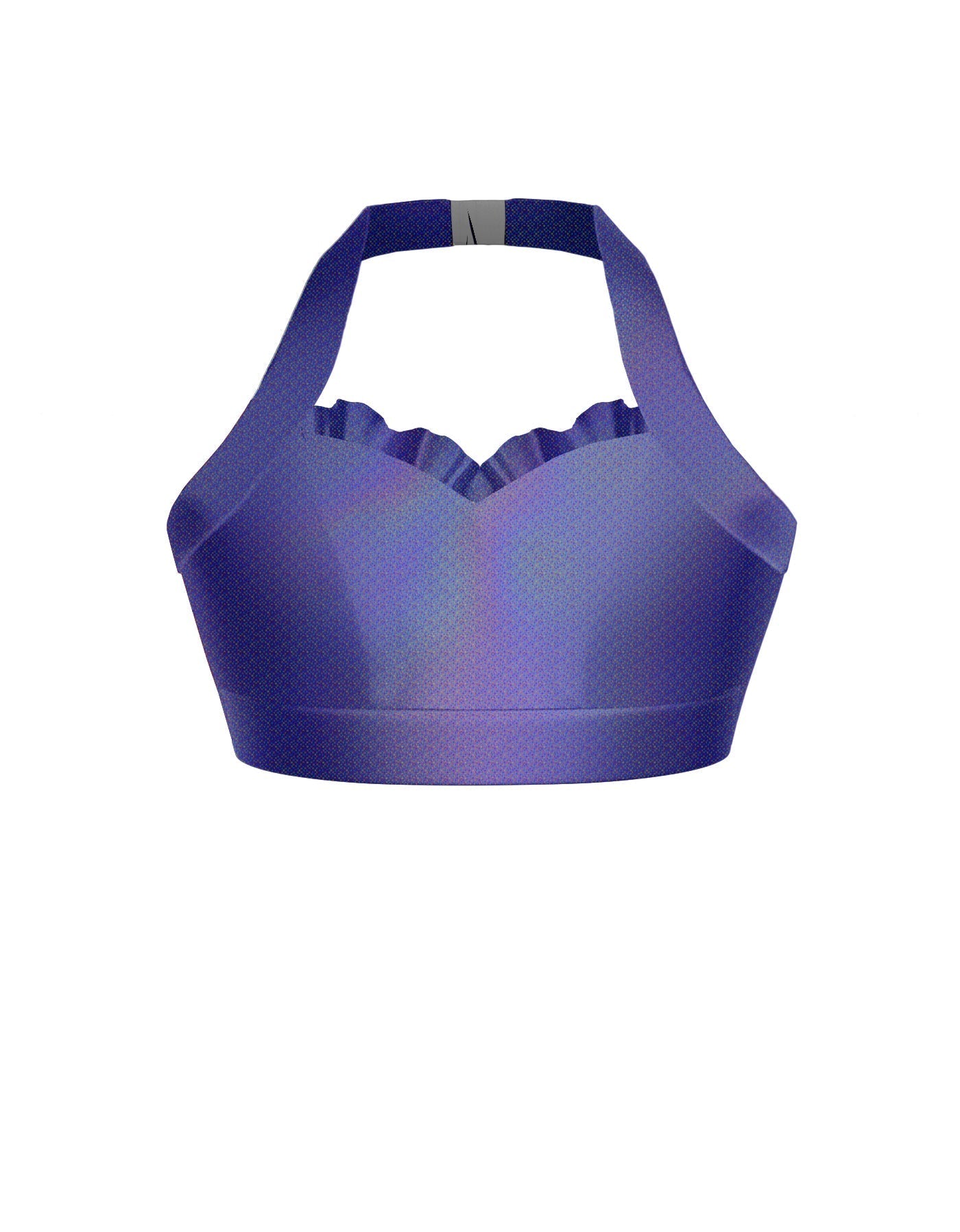 Hologram Halter Sweetheart Bra with Ruffle