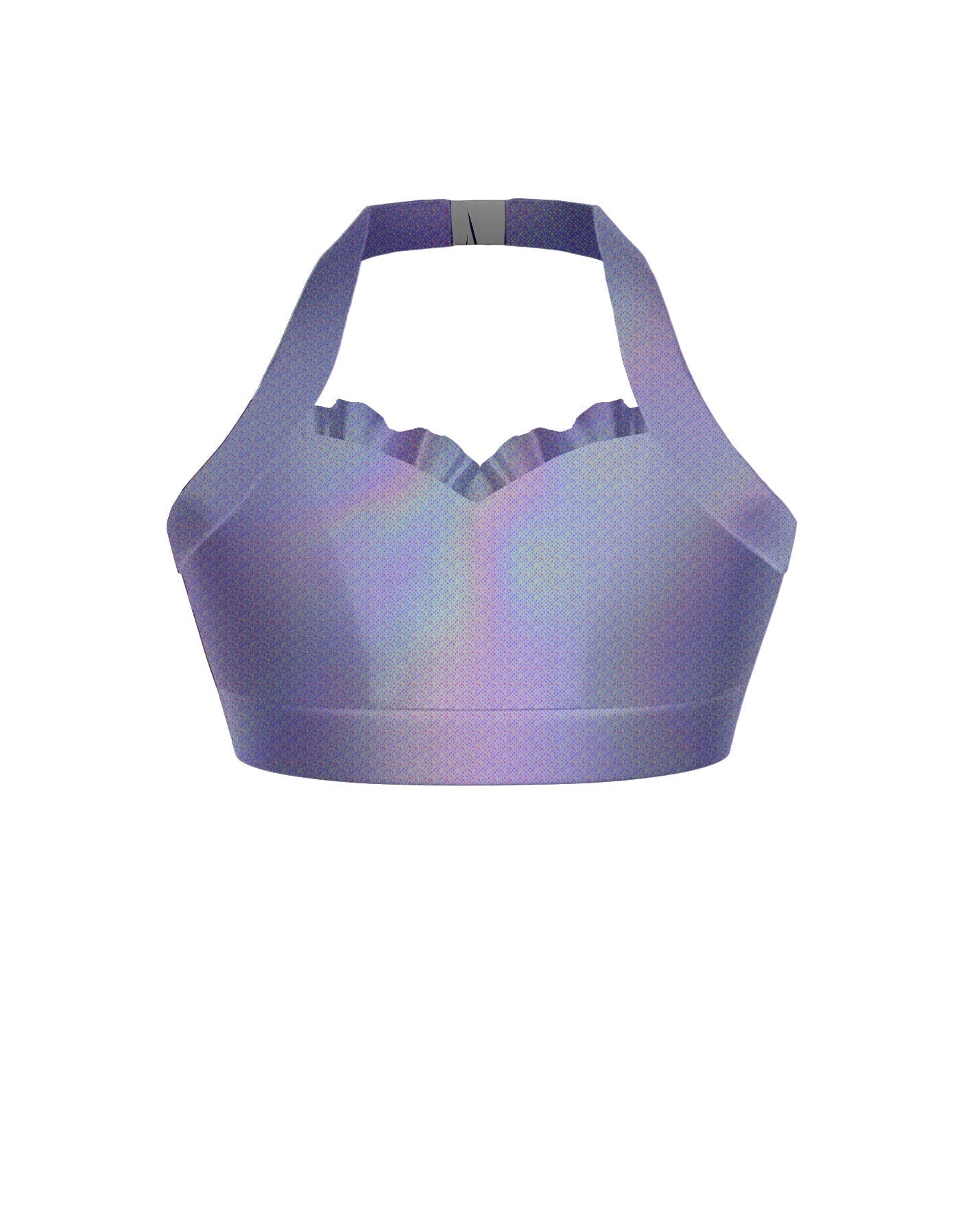 Hologram Halter Sweetheart Bra with Ruffle