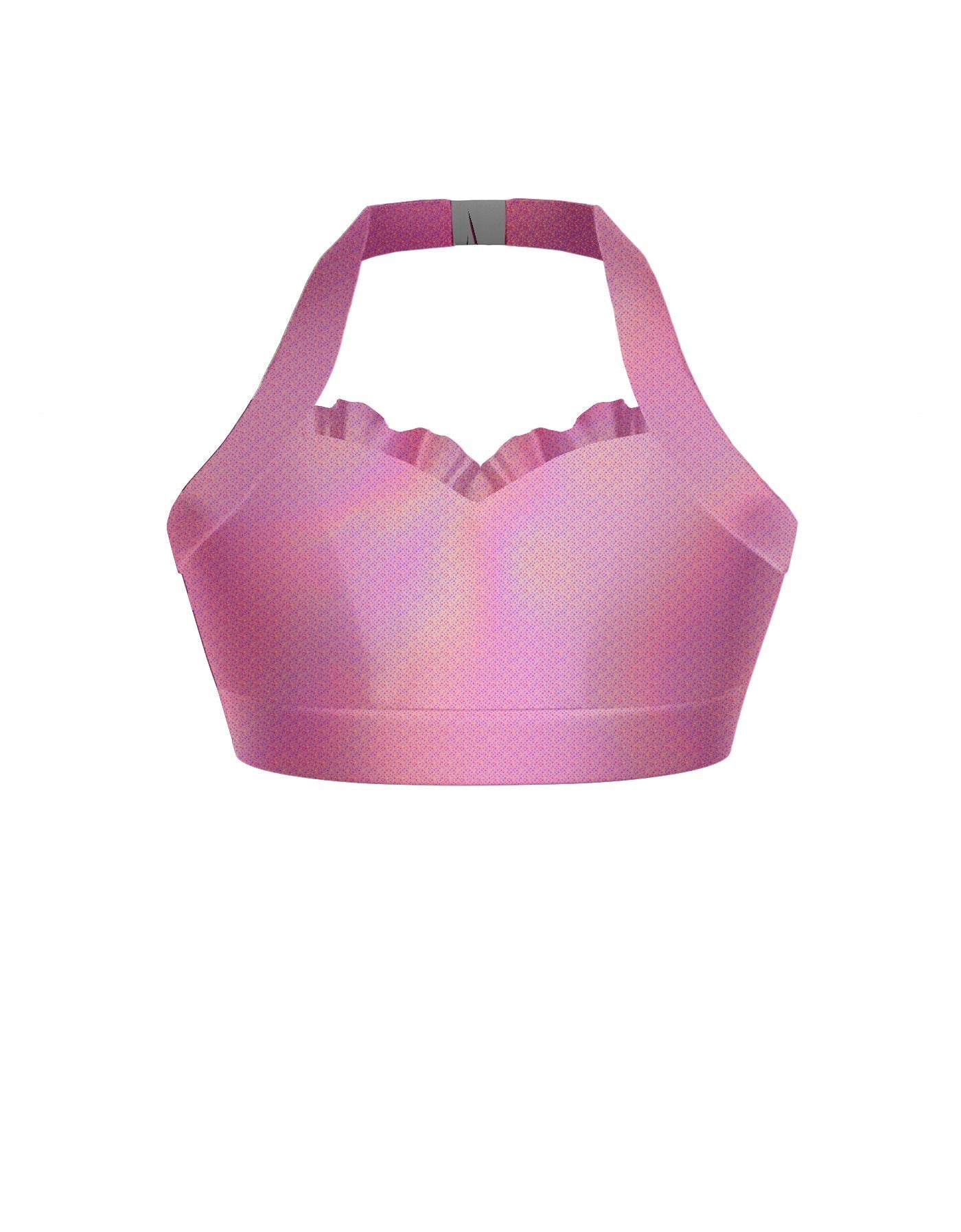 Hologram Halter Sweetheart Bra with Ruffle