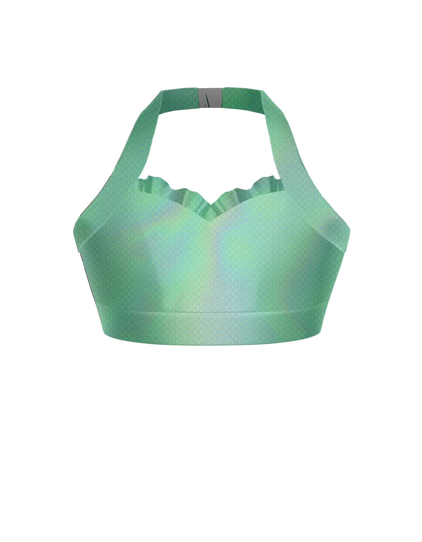 Hologram Halter Sweetheart Bra with Ruffle