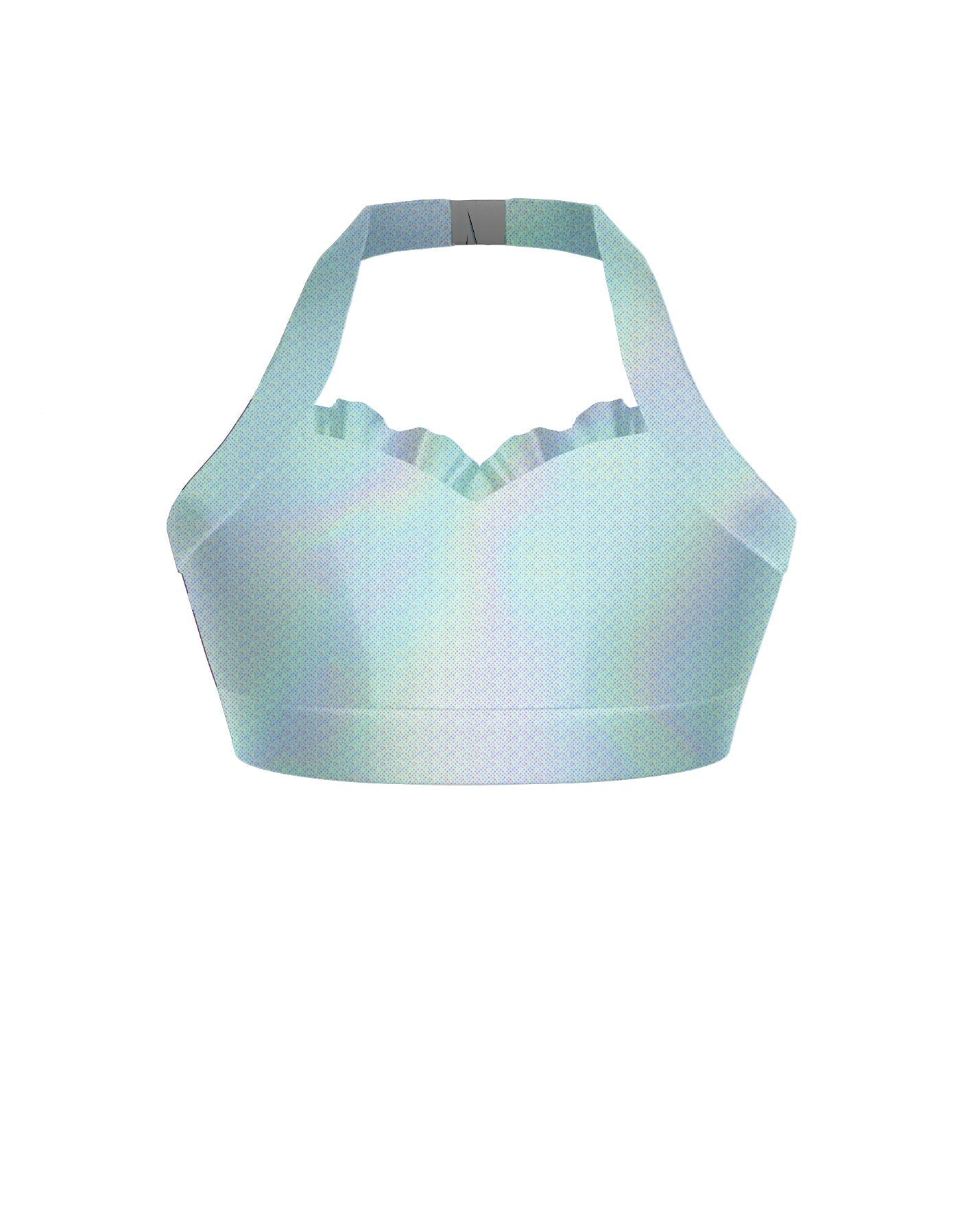 Hologram Halter Sweetheart Bra with Ruffle
