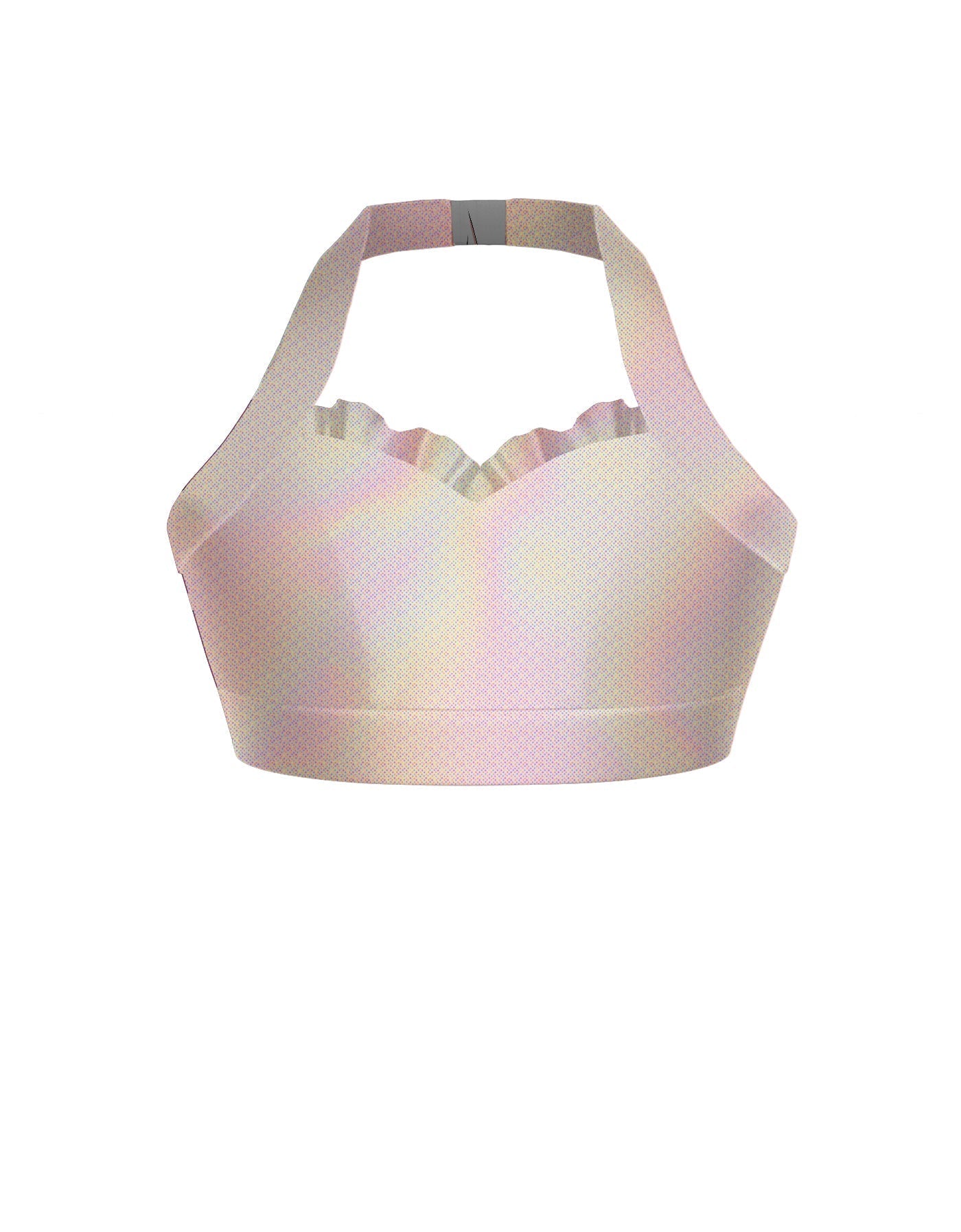 Hologram Halter Sweetheart Bra with Ruffle