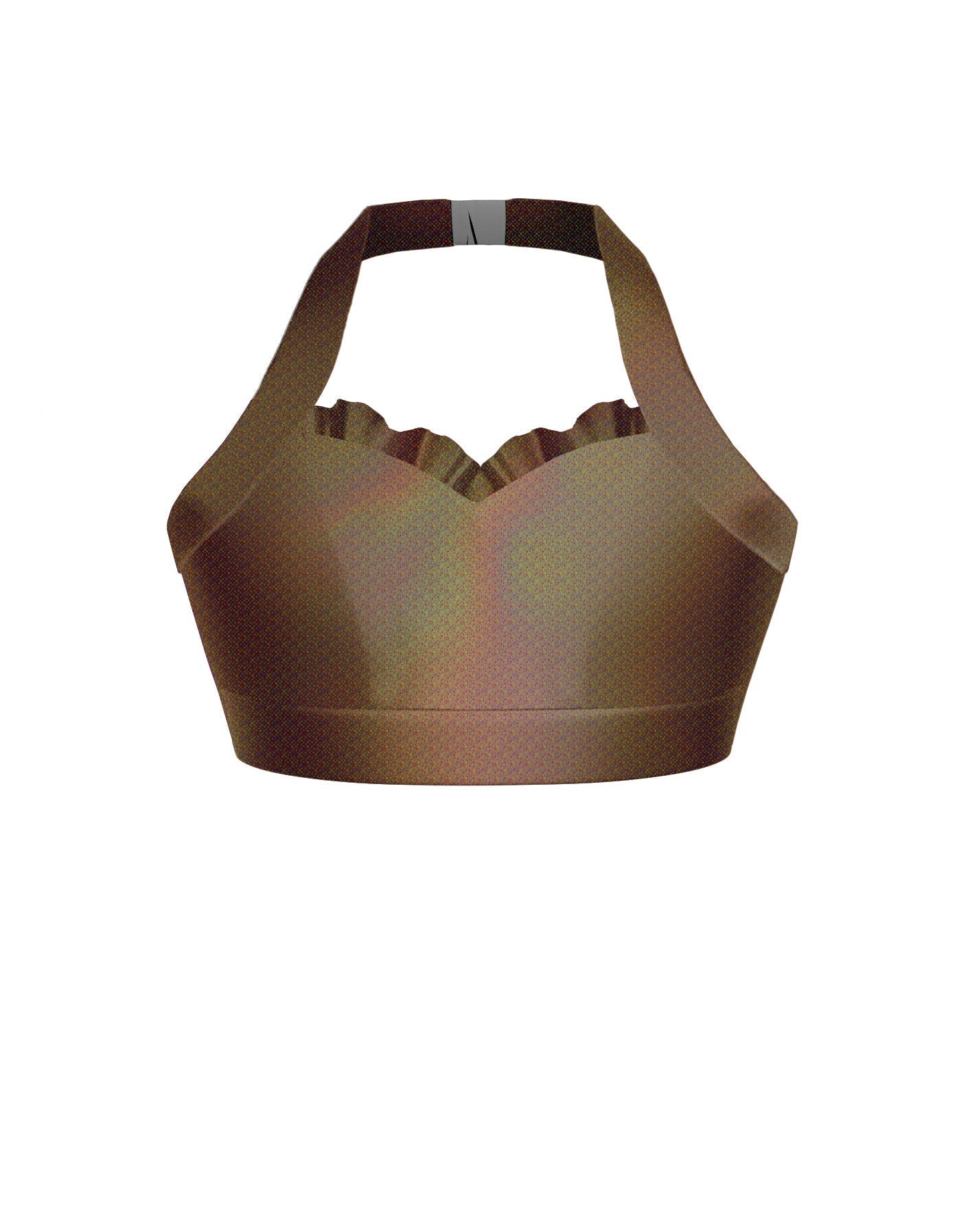 Hologram Halter Sweetheart Bra with Ruffle