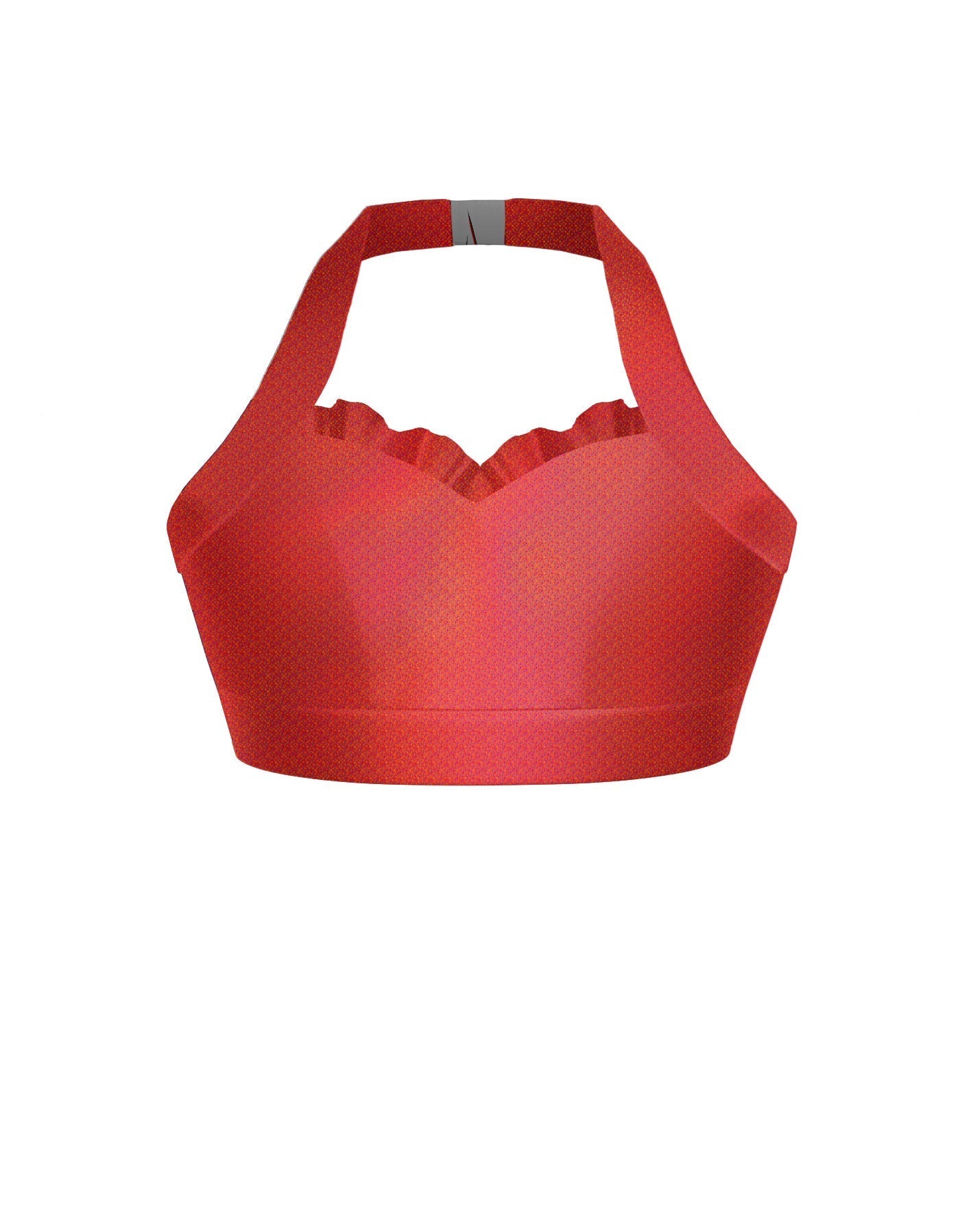Hologram Halter Sweetheart Bra with Ruffle