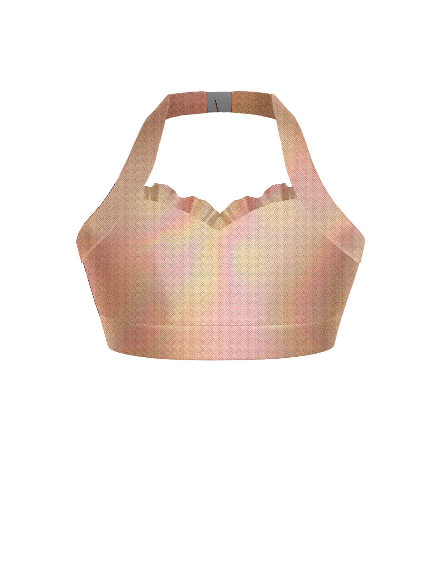 Hologram Halter Sweetheart Bra with Ruffle