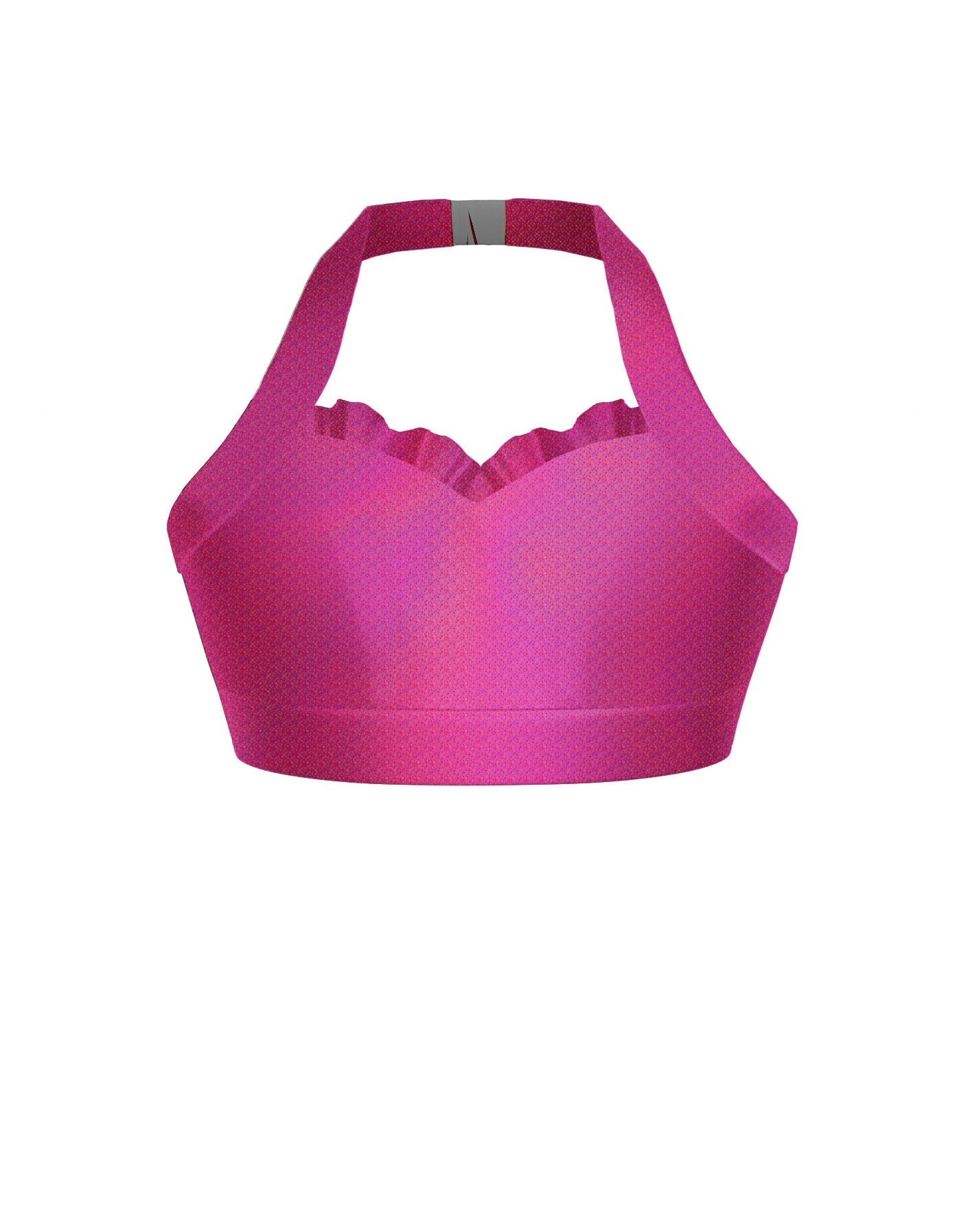 Hologram Halter Sweetheart Bra with Ruffle