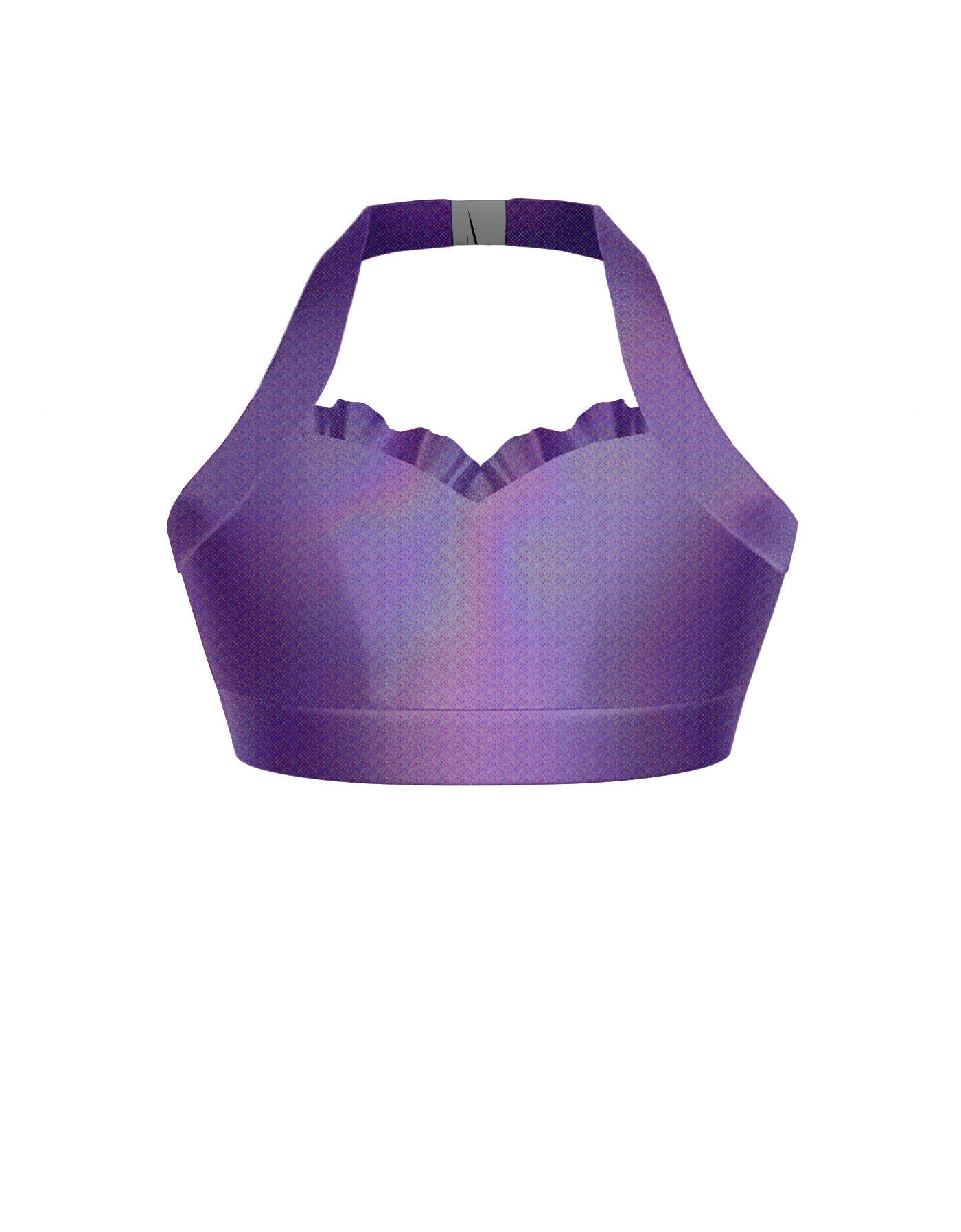 Hologram Halter Sweetheart Bra with Ruffle