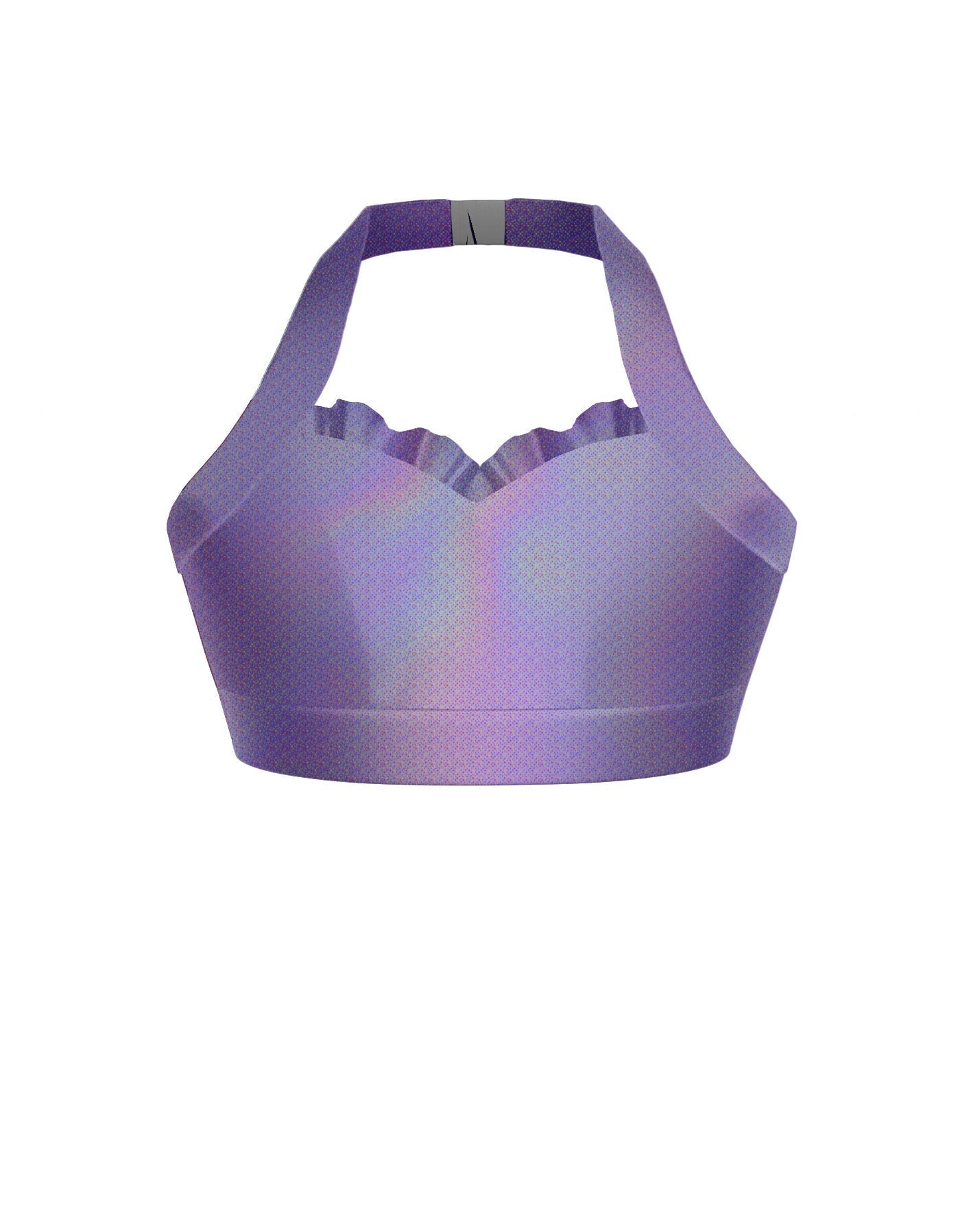 Hologram Halter Sweetheart Bra with Ruffle