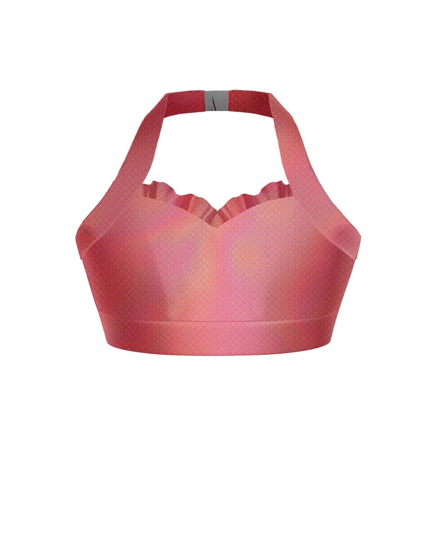 Hologram Halter Sweetheart Bra with Ruffle