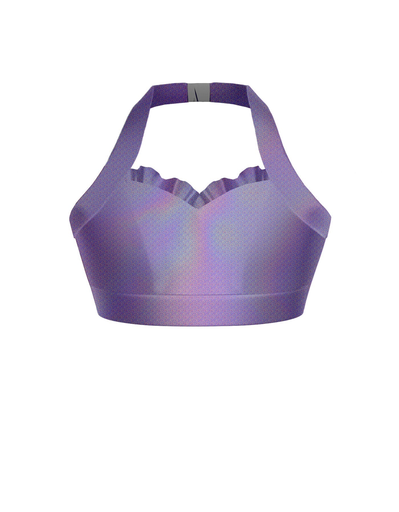 Hologram Halter Sweetheart Bra with Ruffle