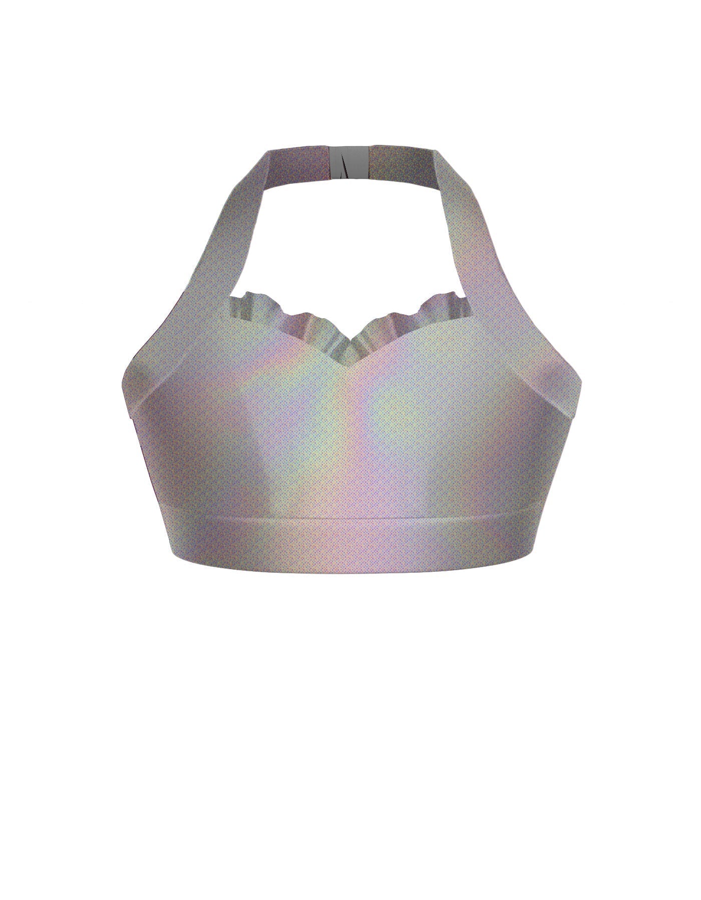 Hologram Halter Sweetheart Bra with Ruffle