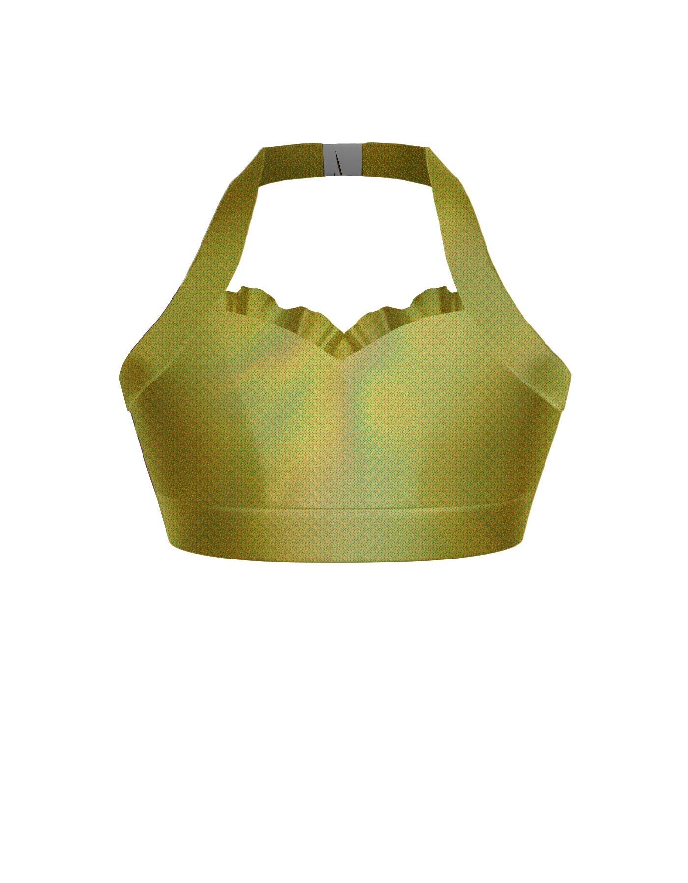 Hologram Halter Sweetheart Bra with Ruffle