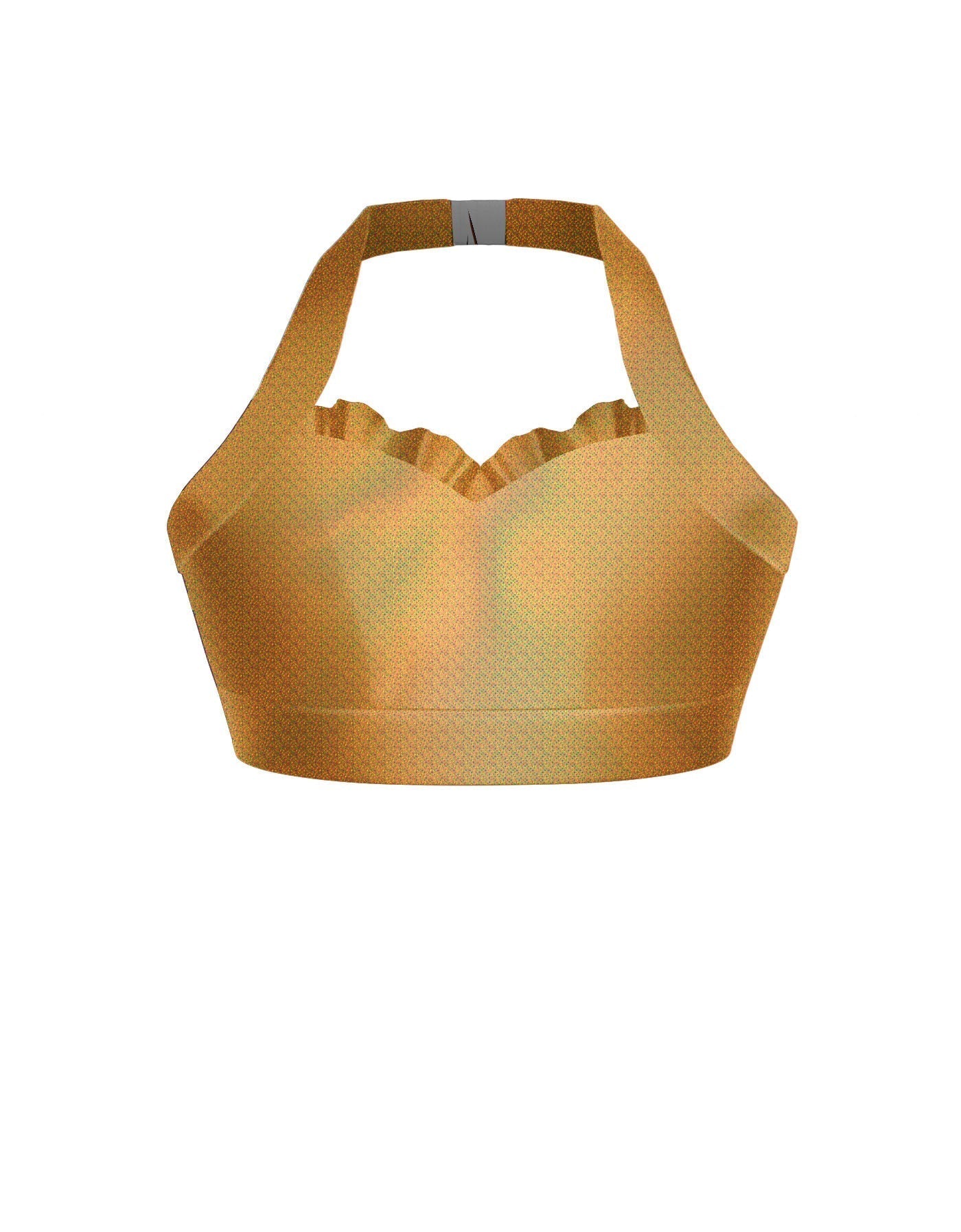 Hologram Halter Sweetheart Bra with Ruffle