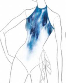Custom Ice Theme Halter Leotard Low Back