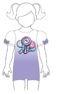 Custom Color Lollipop Lollipop Puff Sleeve Biketard