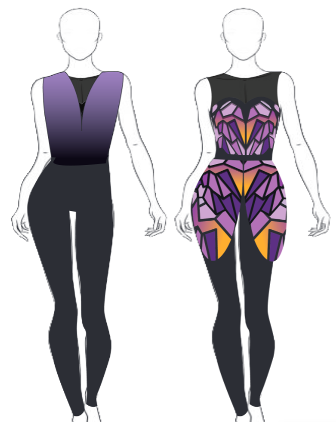 Custom Stained Glass Monarch Convertible Peplum Dress